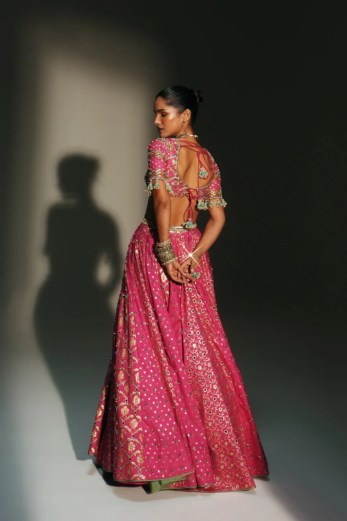 SRI - Heavy Hand Embroidered Lehenga Set - Image 4