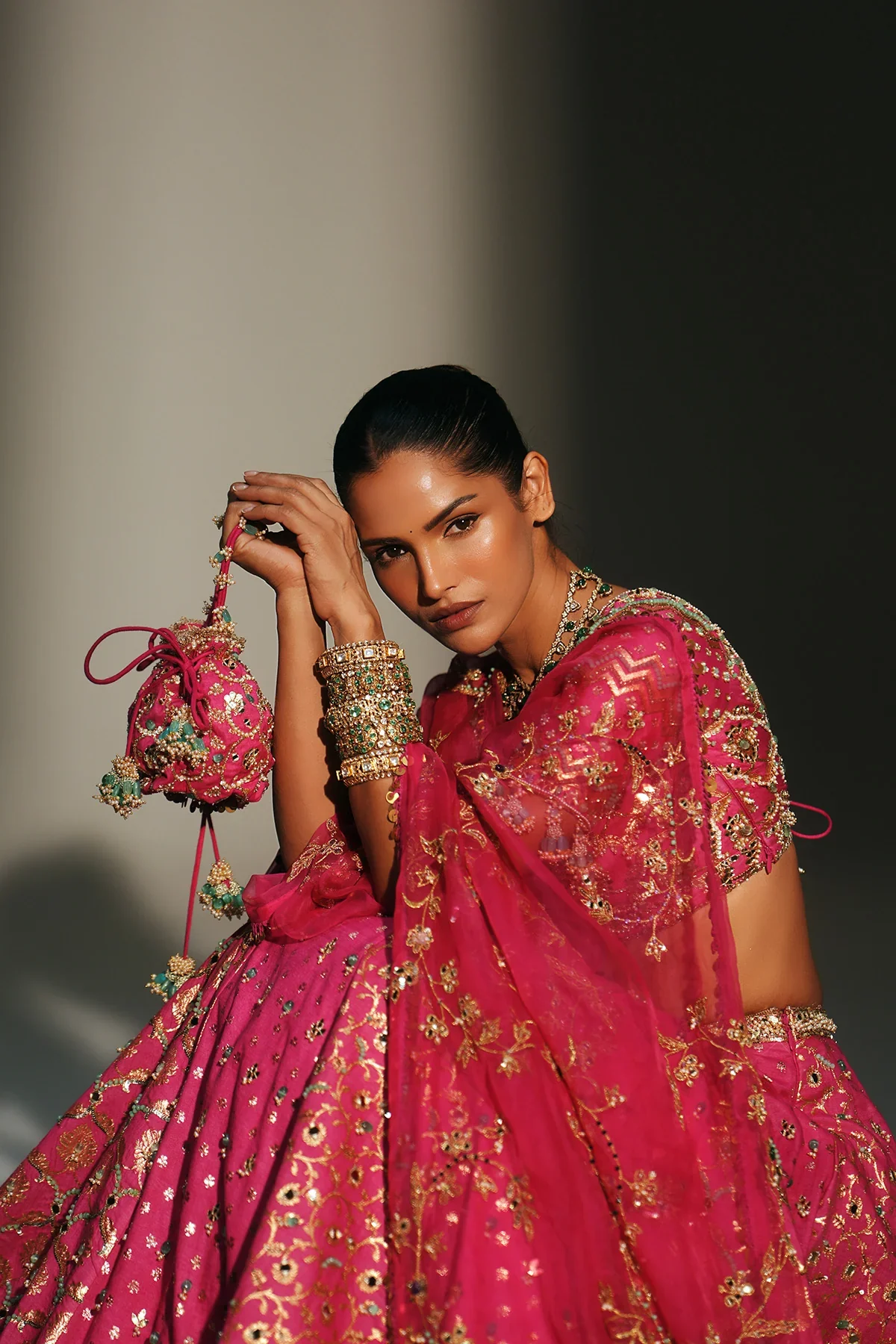 SRI - Heavy Hand Embroidered Lehenga Set - Image 5