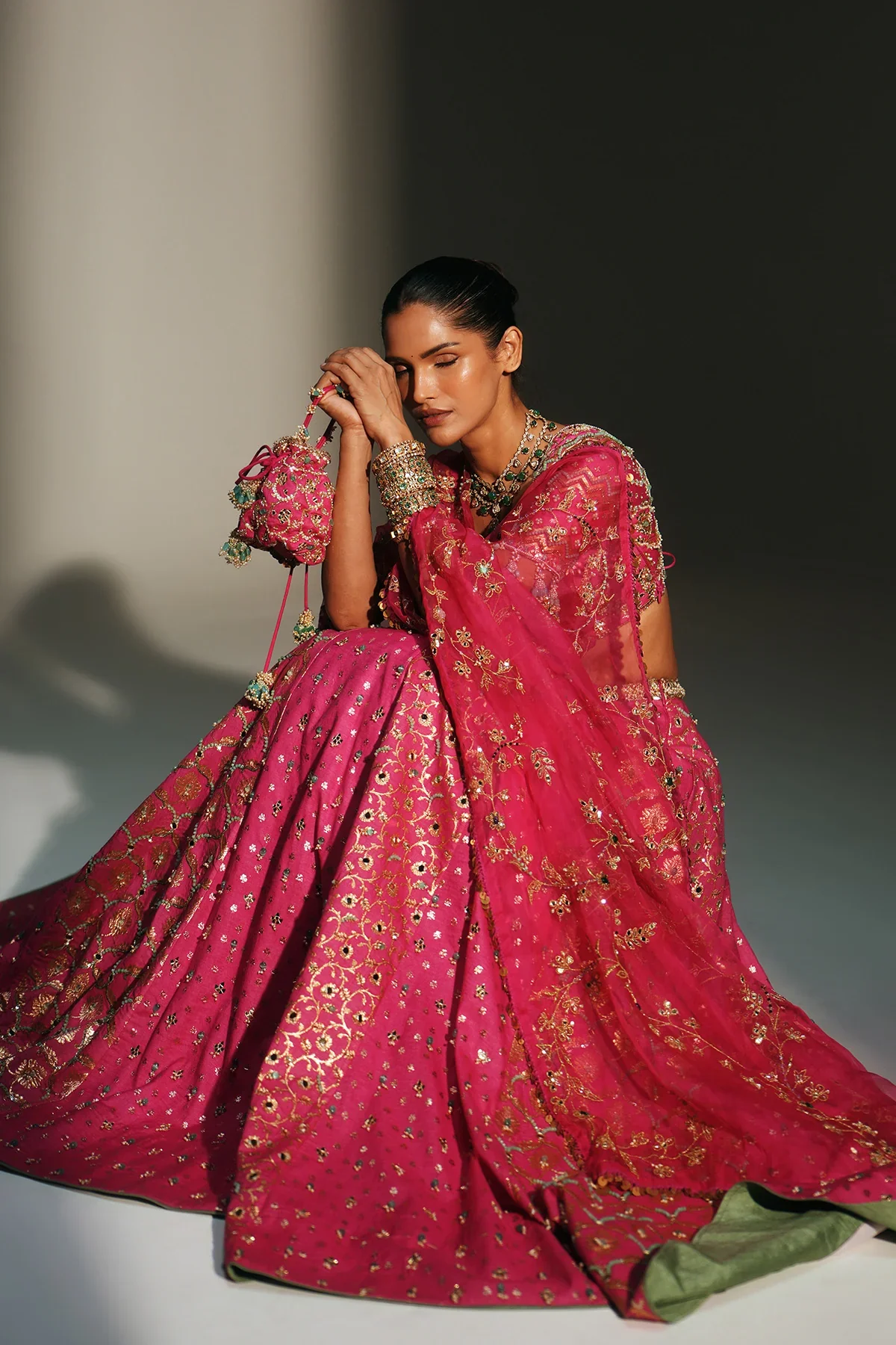 SRI - Heavy Hand Embroidered Lehenga Set - Image 7