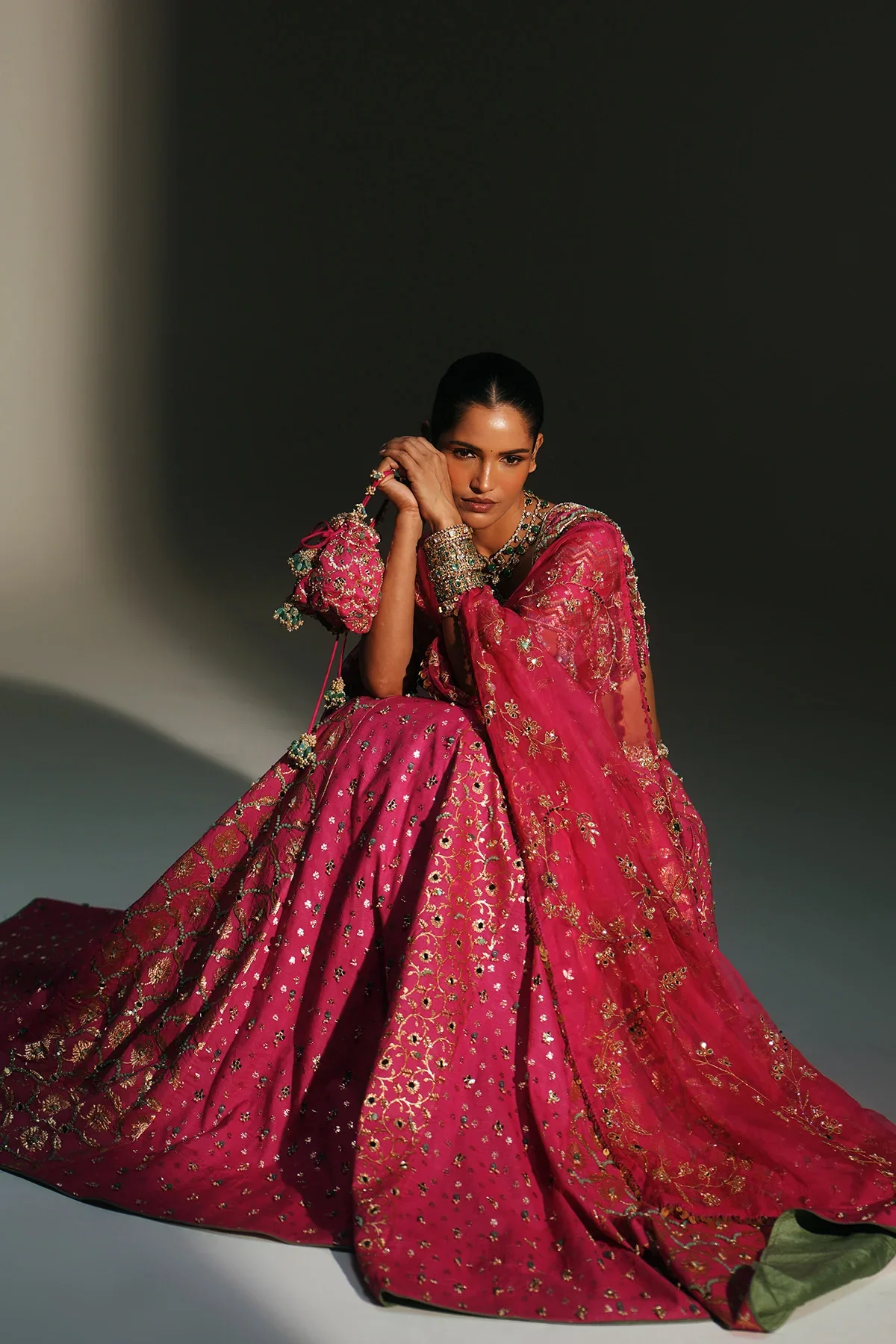 SRI - Heavy Hand Embroidered Lehenga Set - Image 9