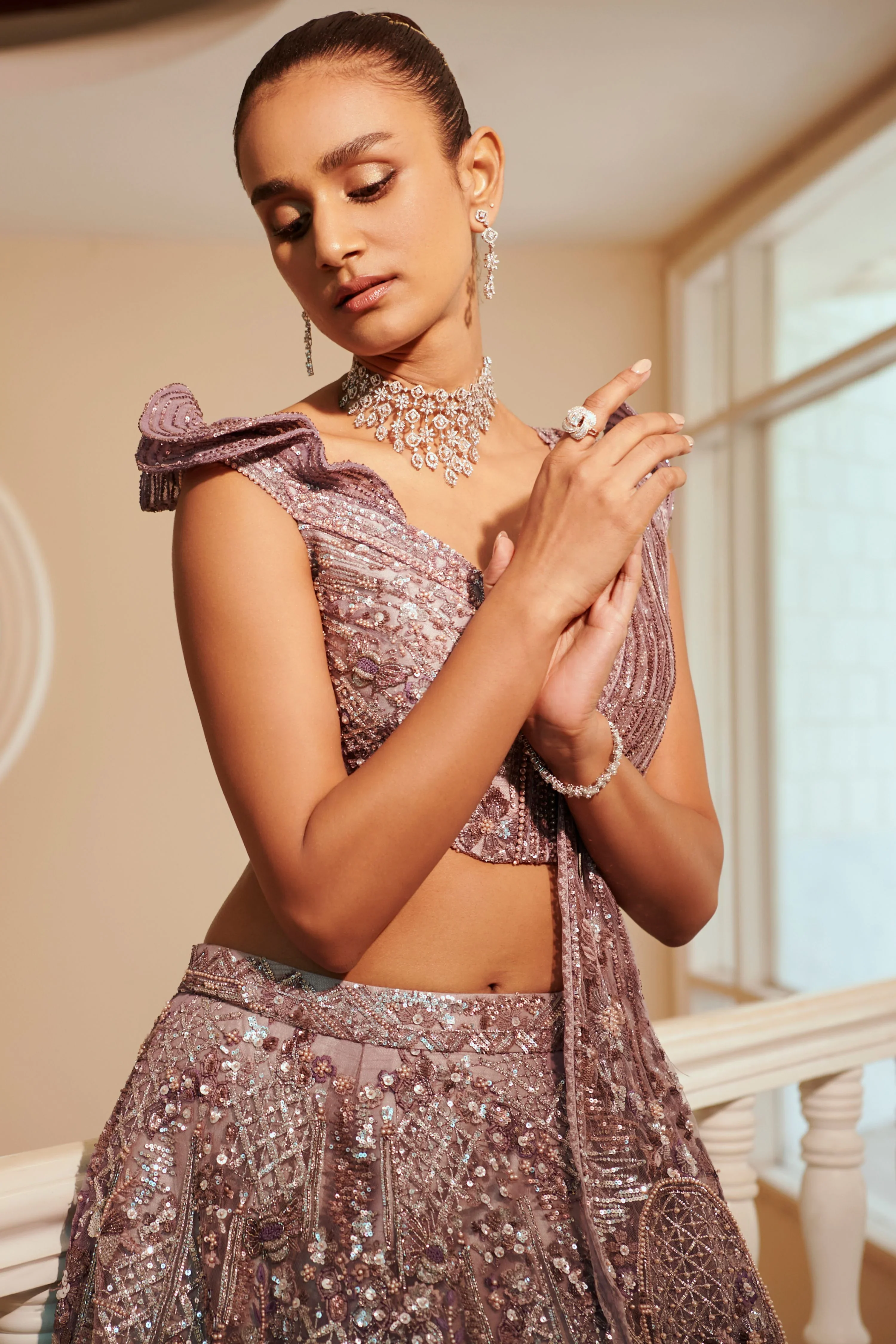 Stardust Glittered Lehenga - Image 2