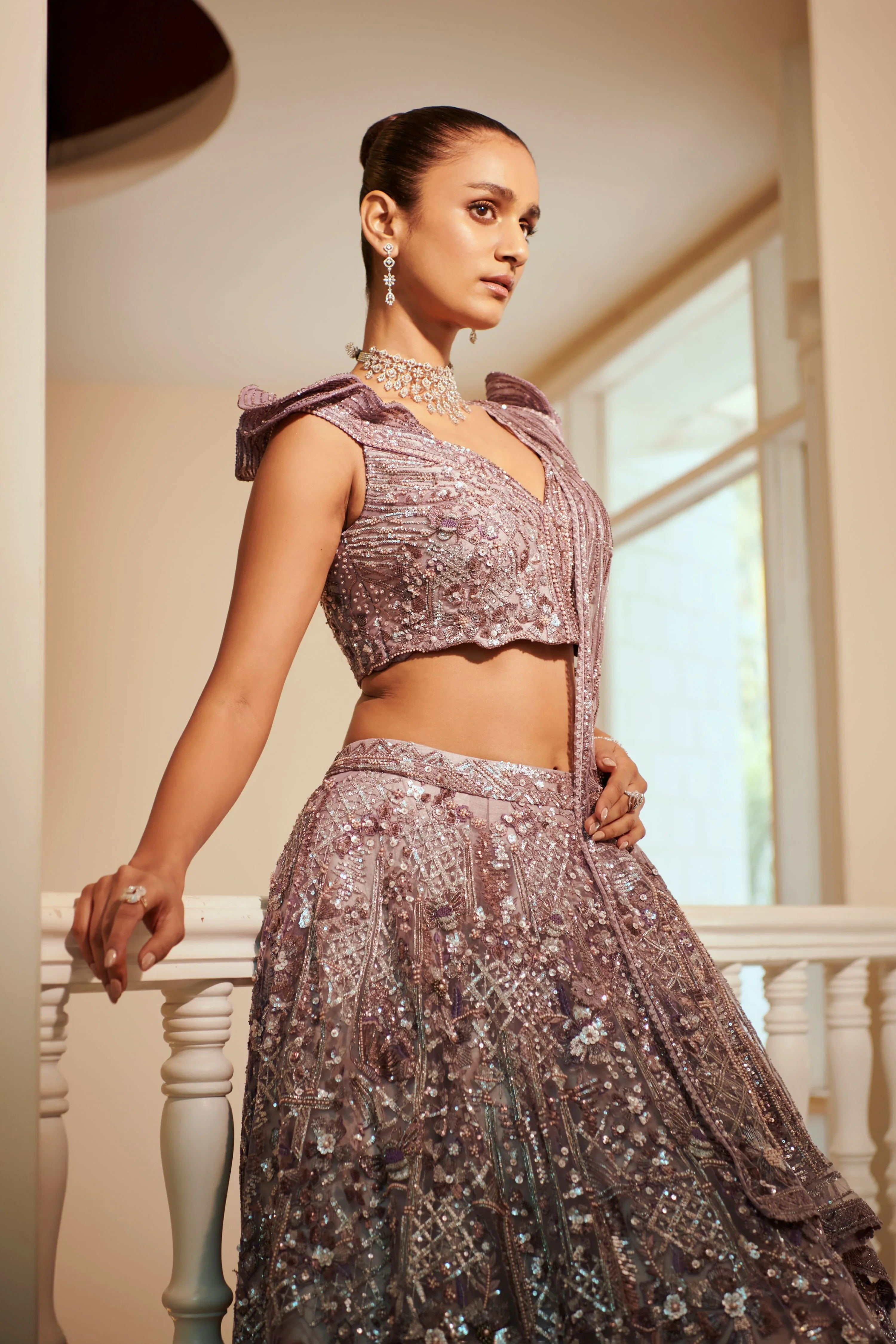 Stardust Glittered Lehenga - Image 3