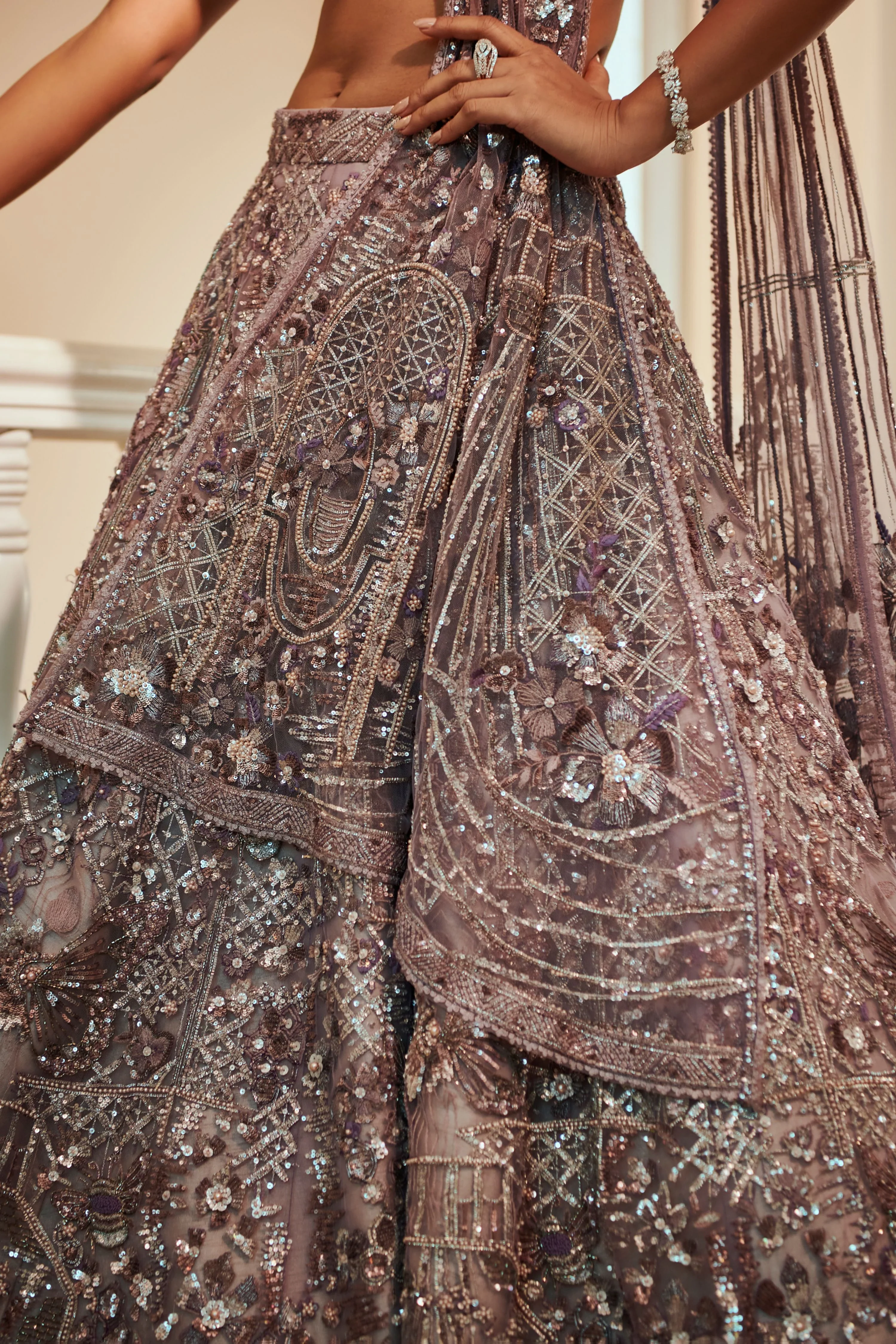Stardust Glittered Lehenga - Image 4