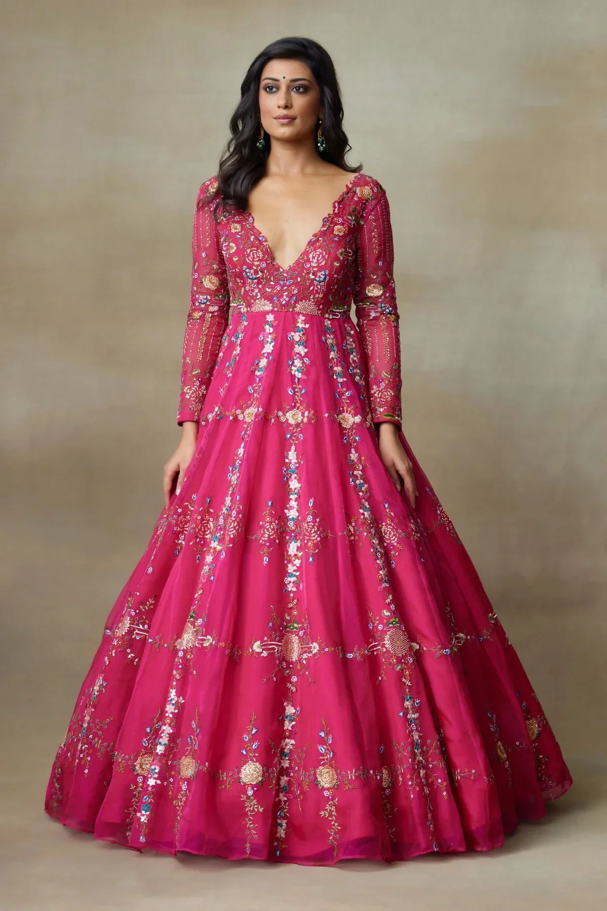 STARLING -  Queen Pink Silk Organza Gown
