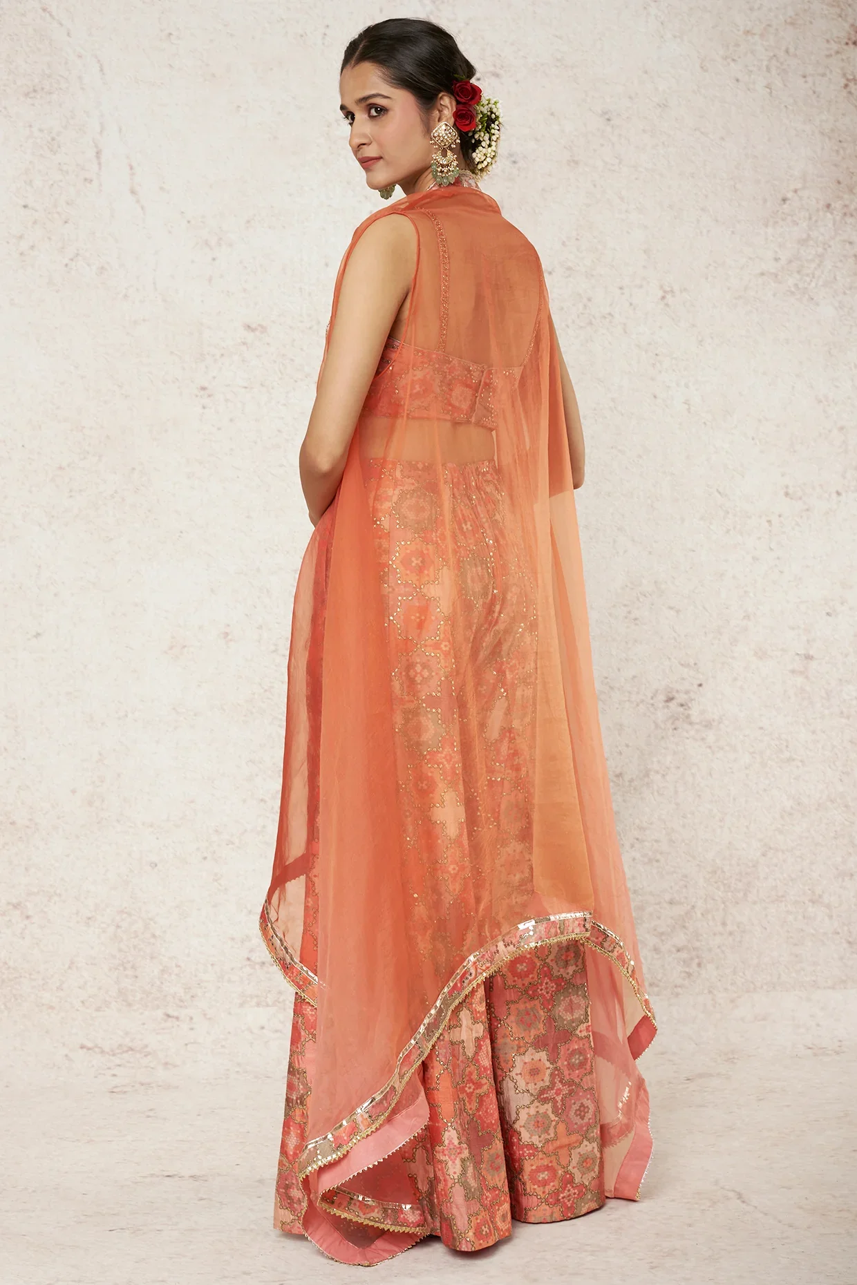 Sukoon Panel Pant With Cape - Image 4