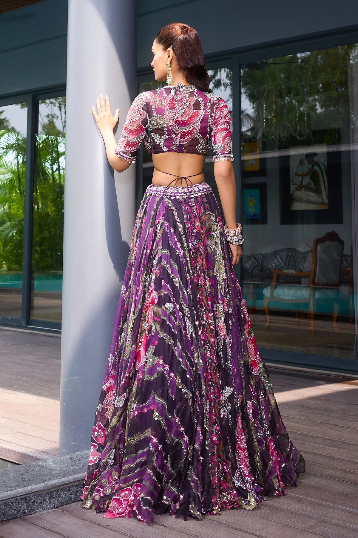 Tahira - Embroidered Multi Panelled Lehenga - Image 5