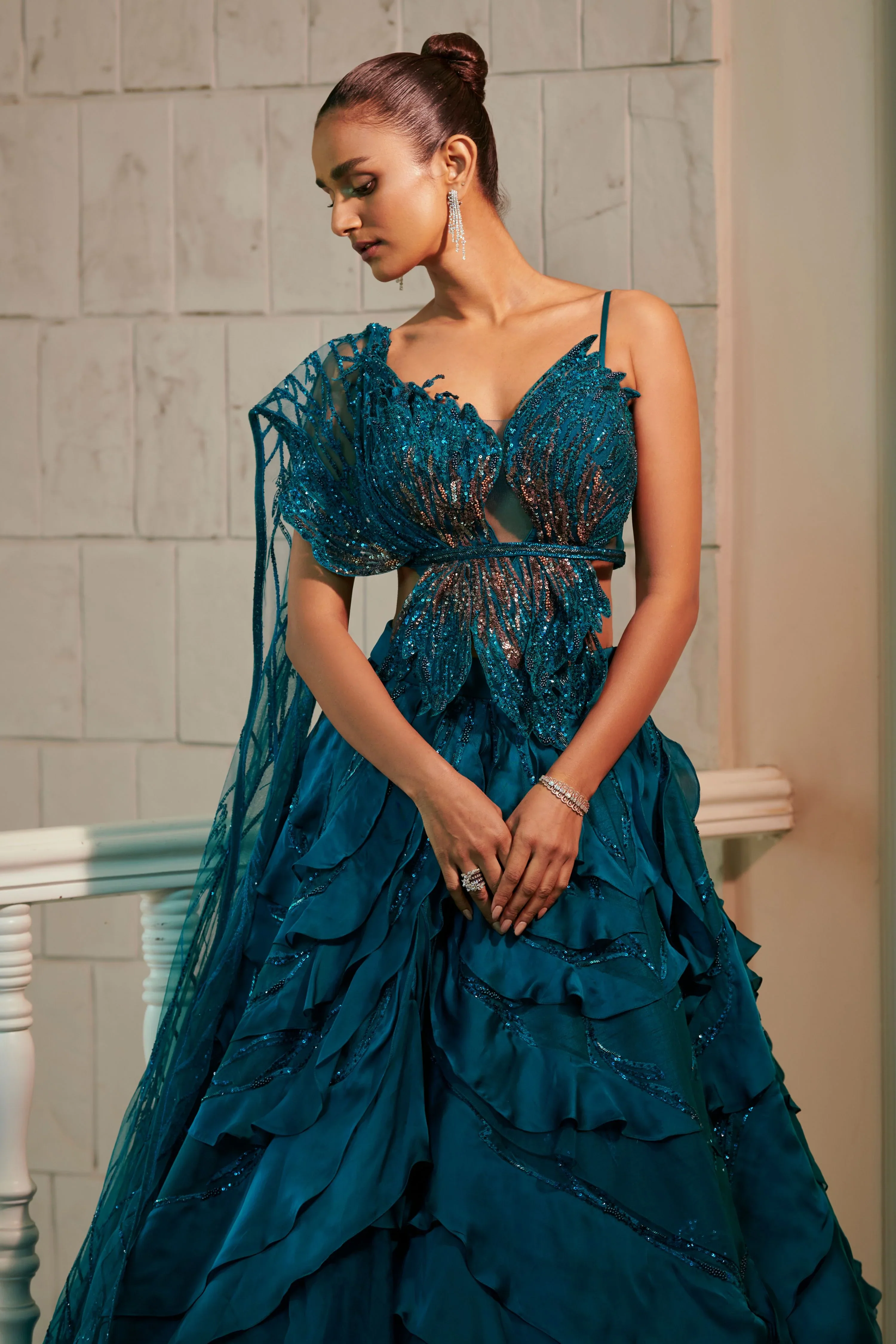 Teal Cascade Skirt & Top - Image 4