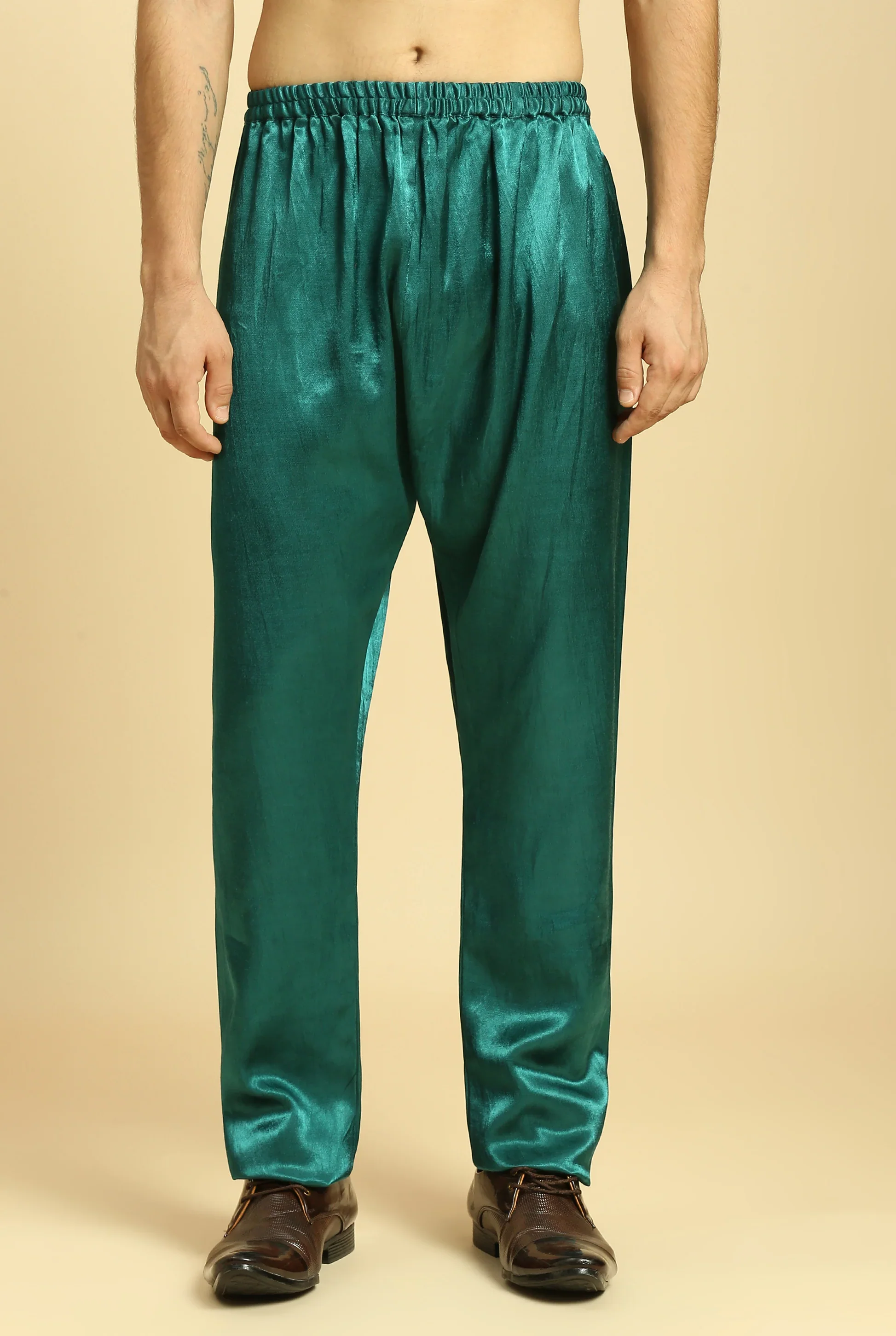 Teal Green Kurta With Pant - Image 5