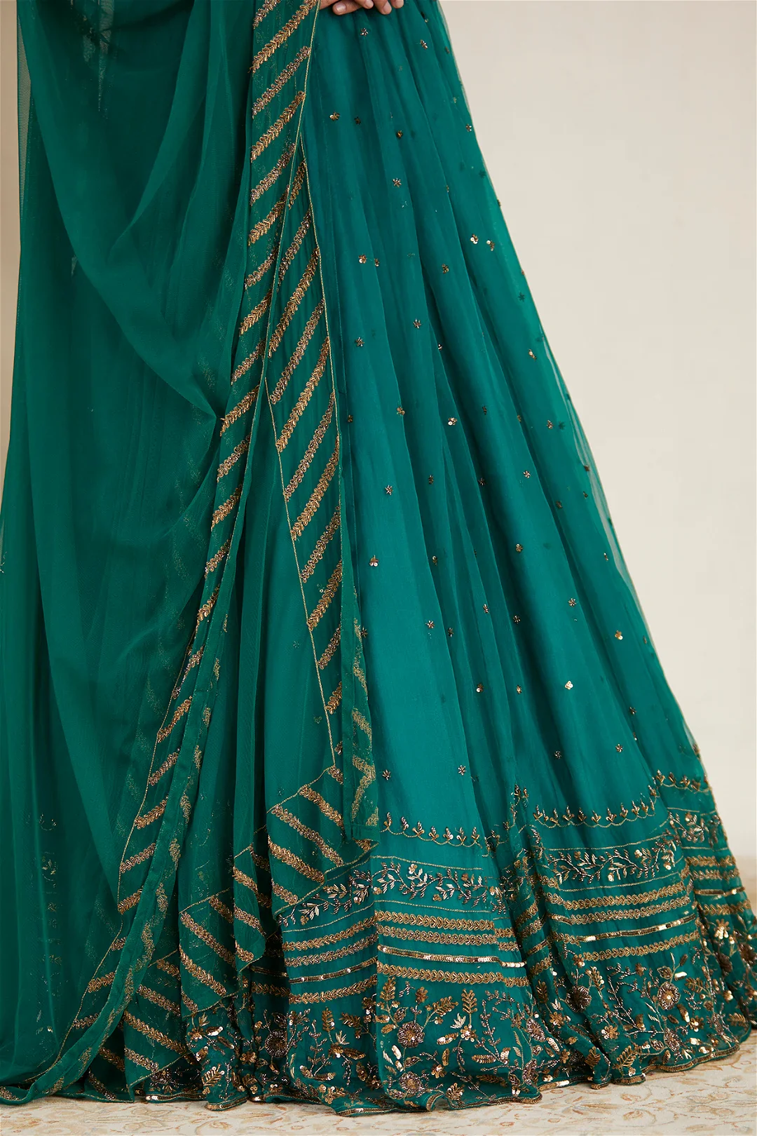 Teal Green Lehenga Set - Image 4
