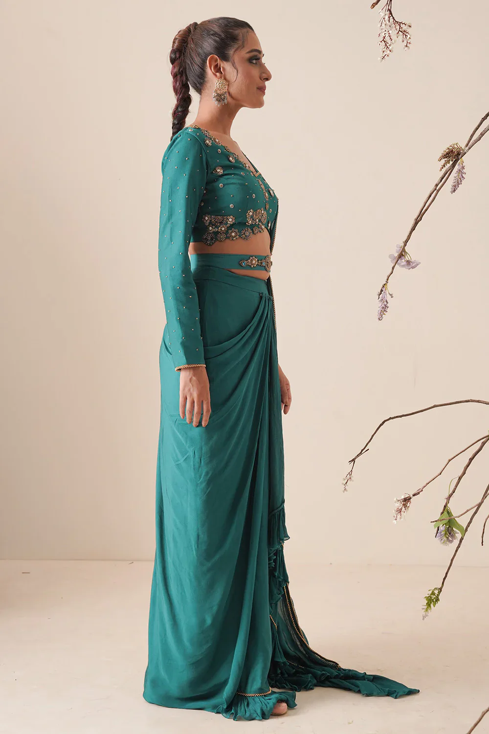 Teal Saree - Image 7