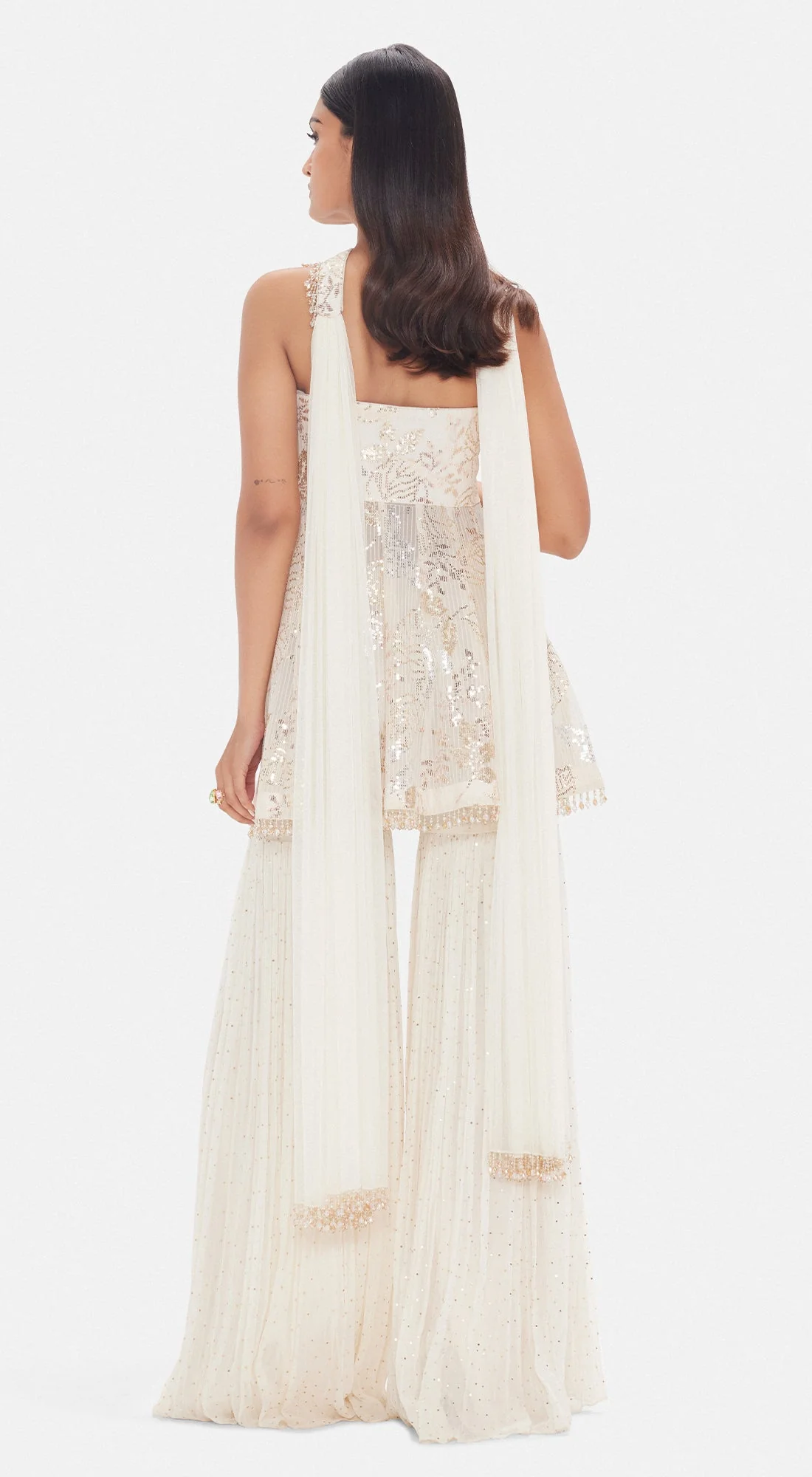 The White Rose Petal Sharara Set - Image 5