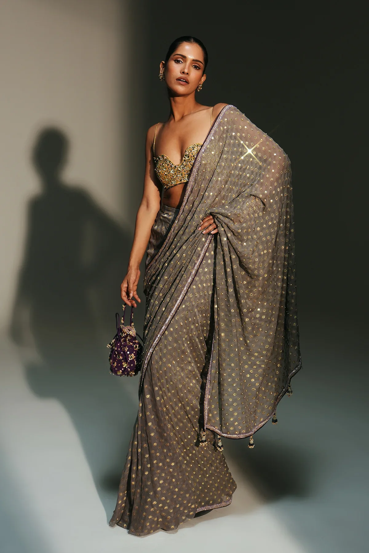 TIA - Hand Embroidered Predraped Saree