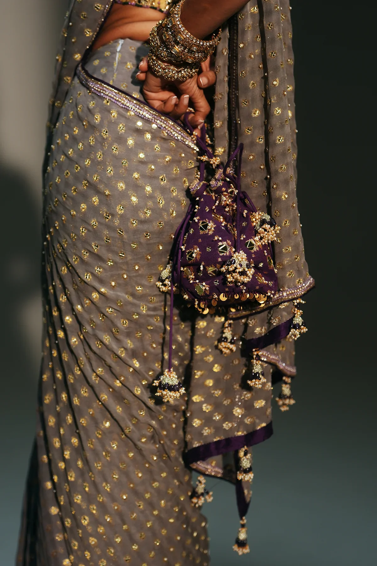 TIA - Hand Embroidered Predraped Saree - Image 10