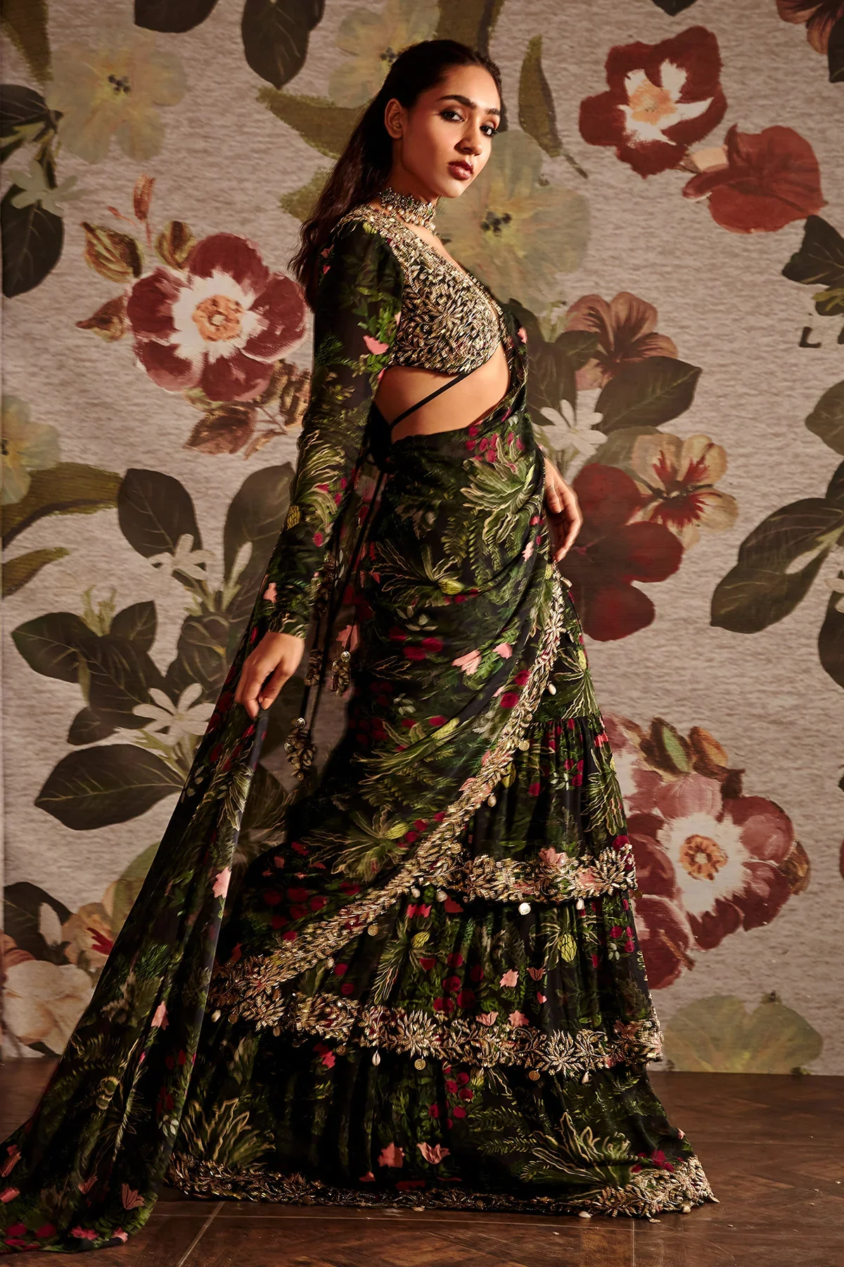 Tiered Ruffle Saree - Image 4