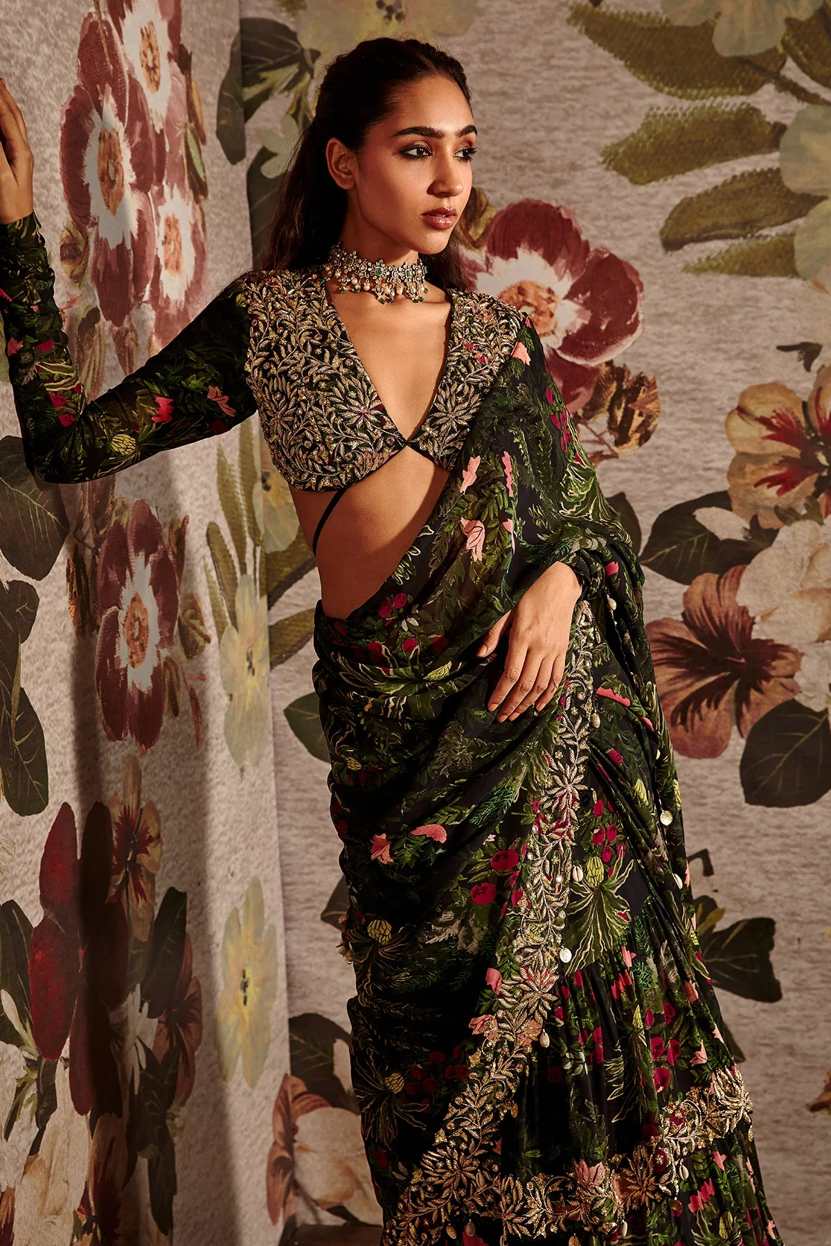 Tiered Ruffle Saree - Image 5