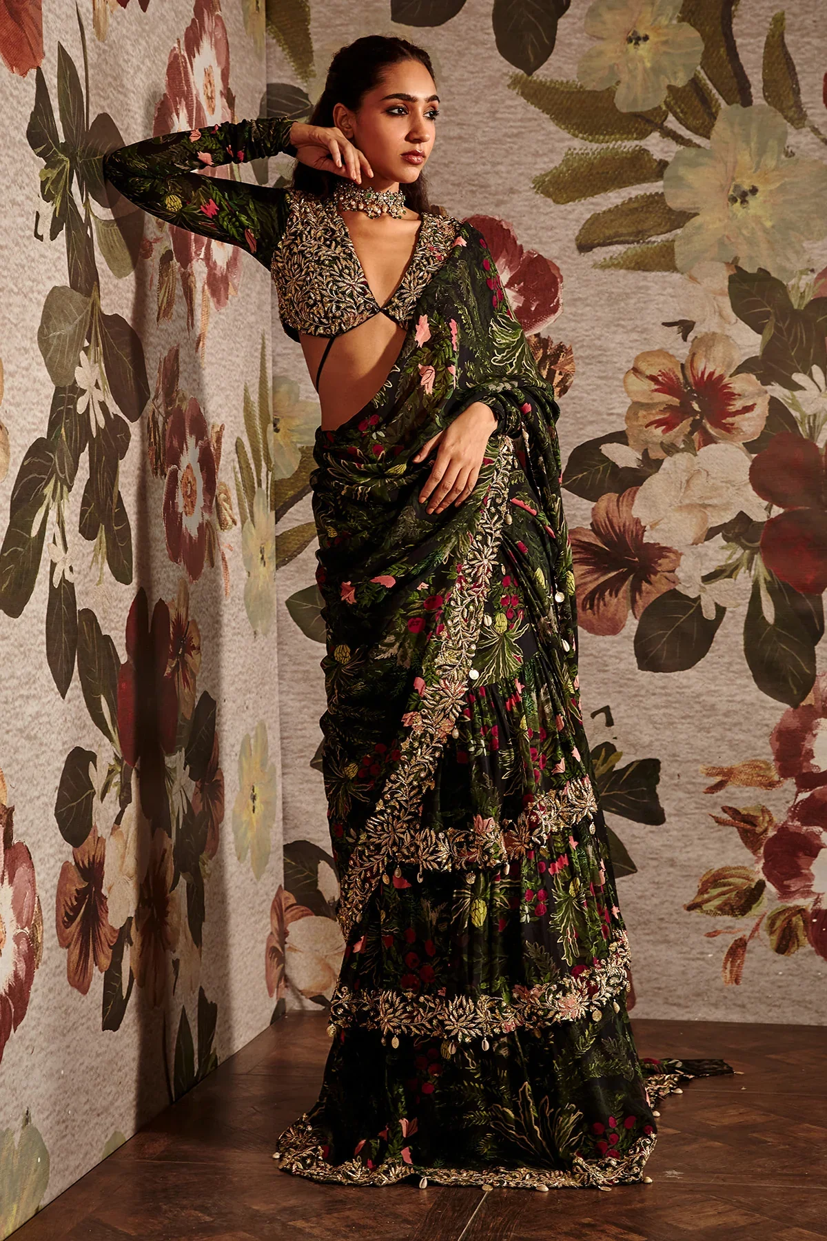 Tiered Ruffle Saree - Image 7
