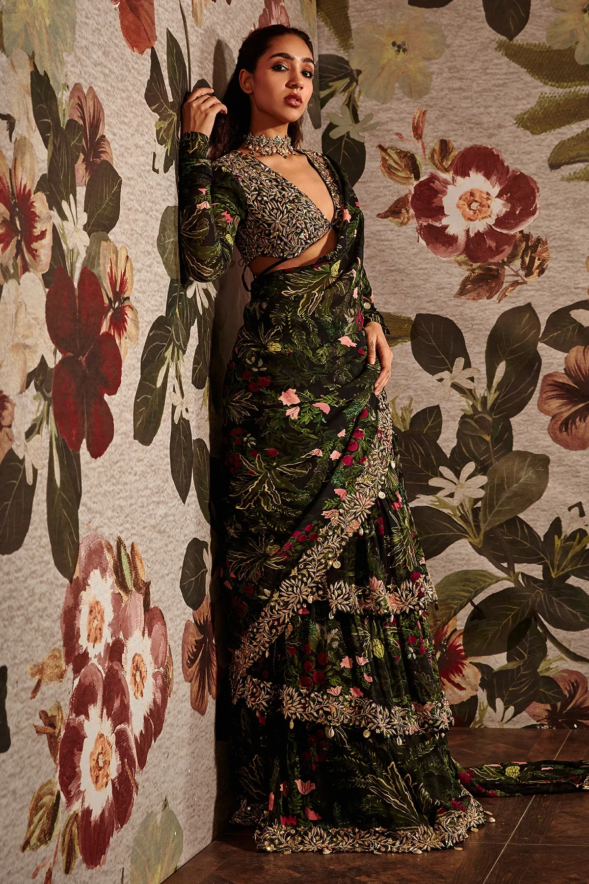 Tiered Ruffle Saree - Image 8