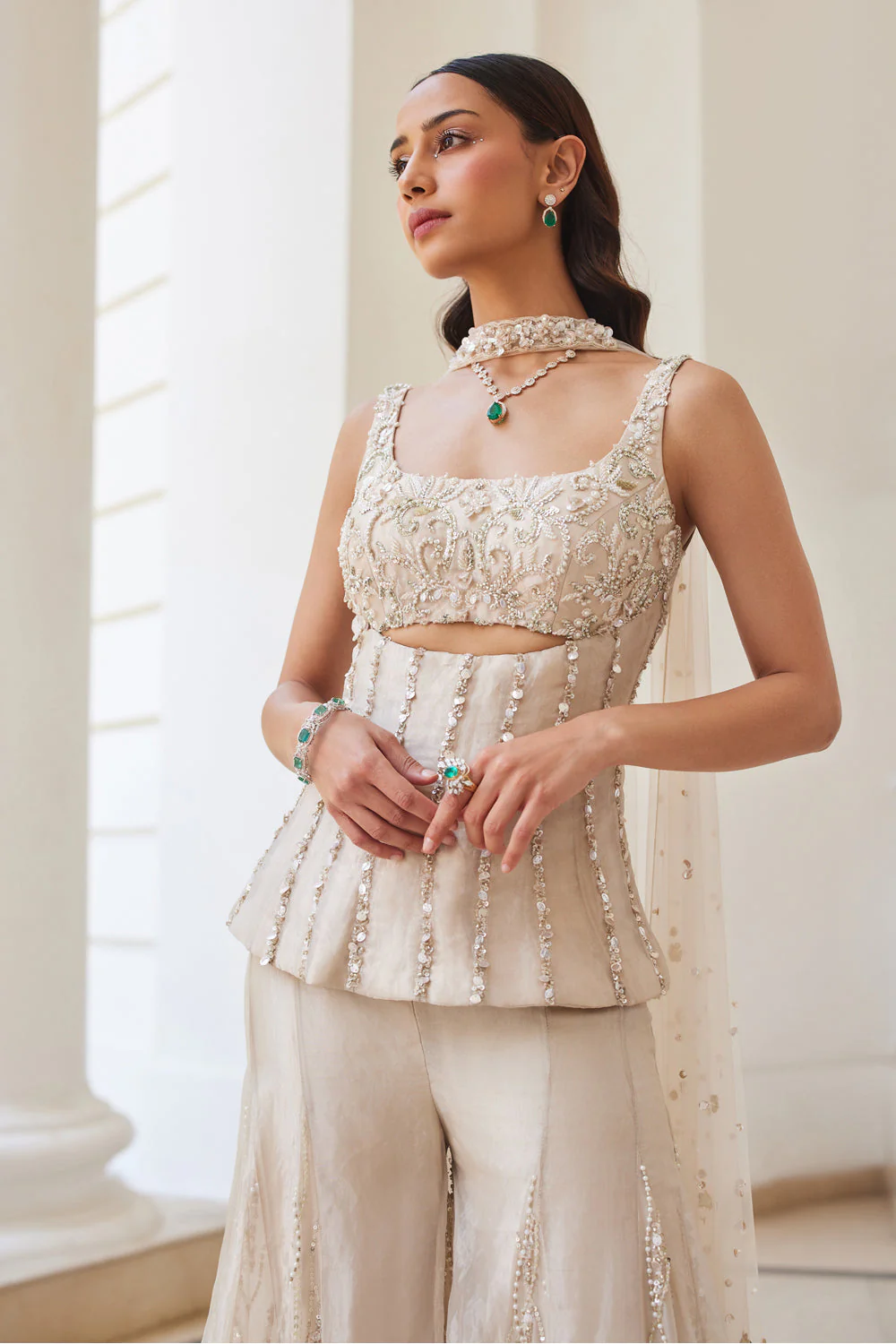 Tissue sharara and corset set - Image 6