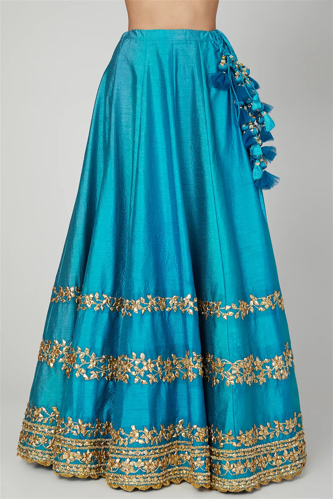 Turquoise Embroidered Lehenga Set - Image 3