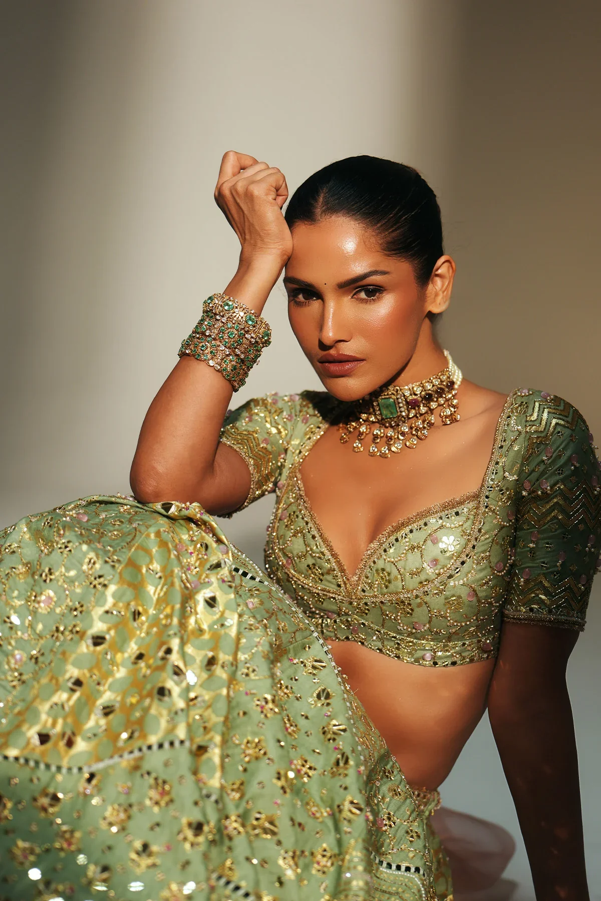 UNNATI - Heavy Hand Embroidered Predraped Saree - Image 11