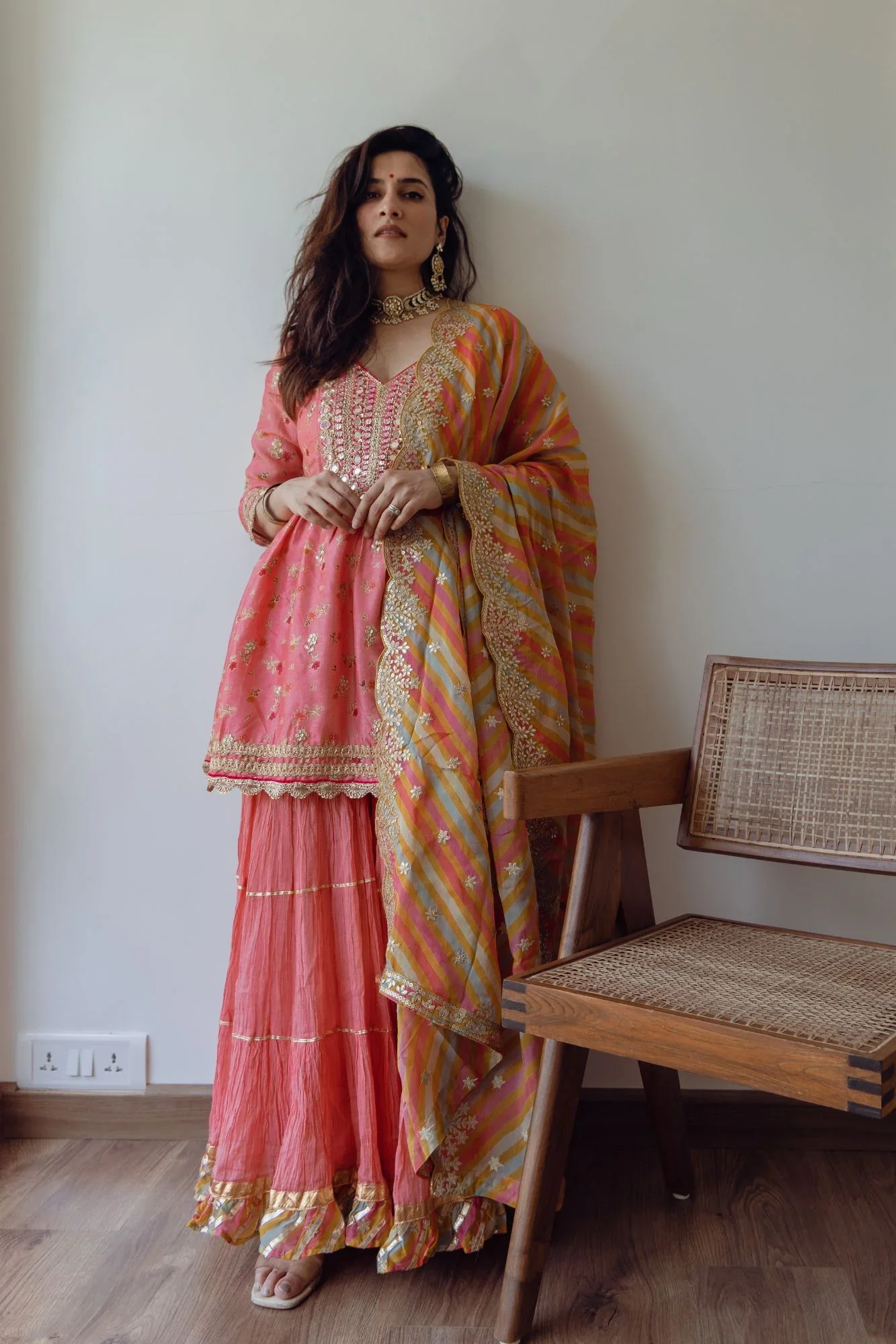 Urmi Daga In Rashida Short Sharara Set