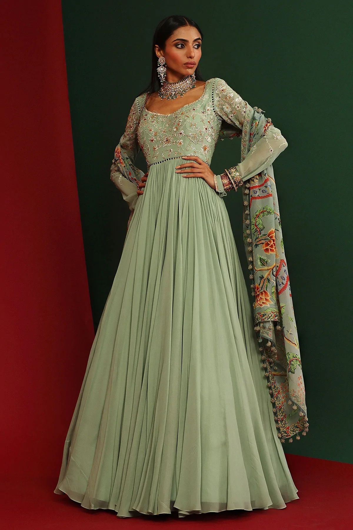 Urwa Jade Embroidered Anarkali