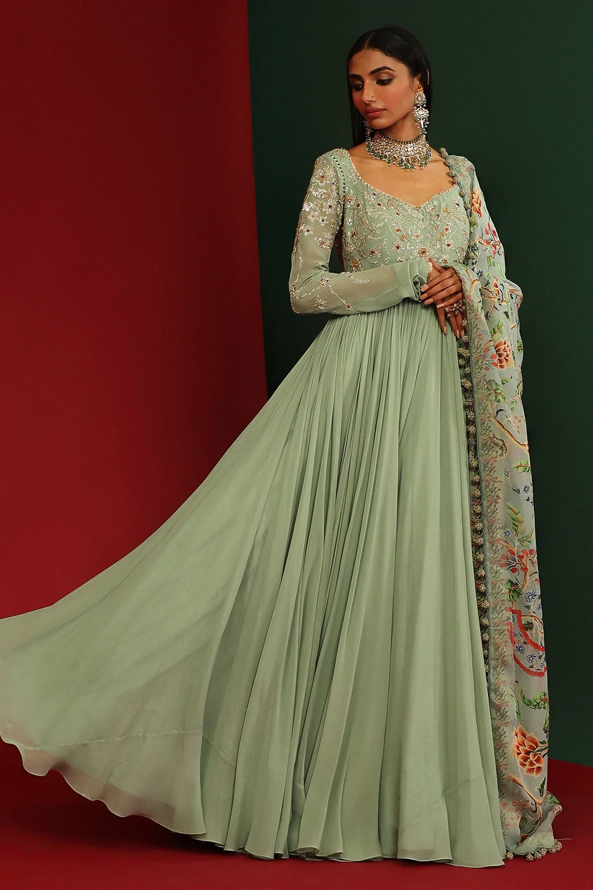 Urwa Jade Embroidered Anarkali - Image 3