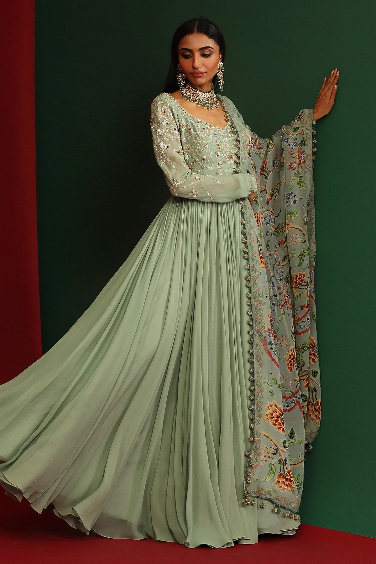 Urwa Jade Embroidered Anarkali - Image 5