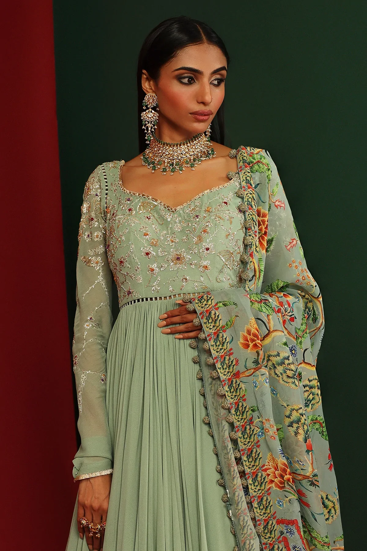 Urwa Jade Embroidered Anarkali - Image 6