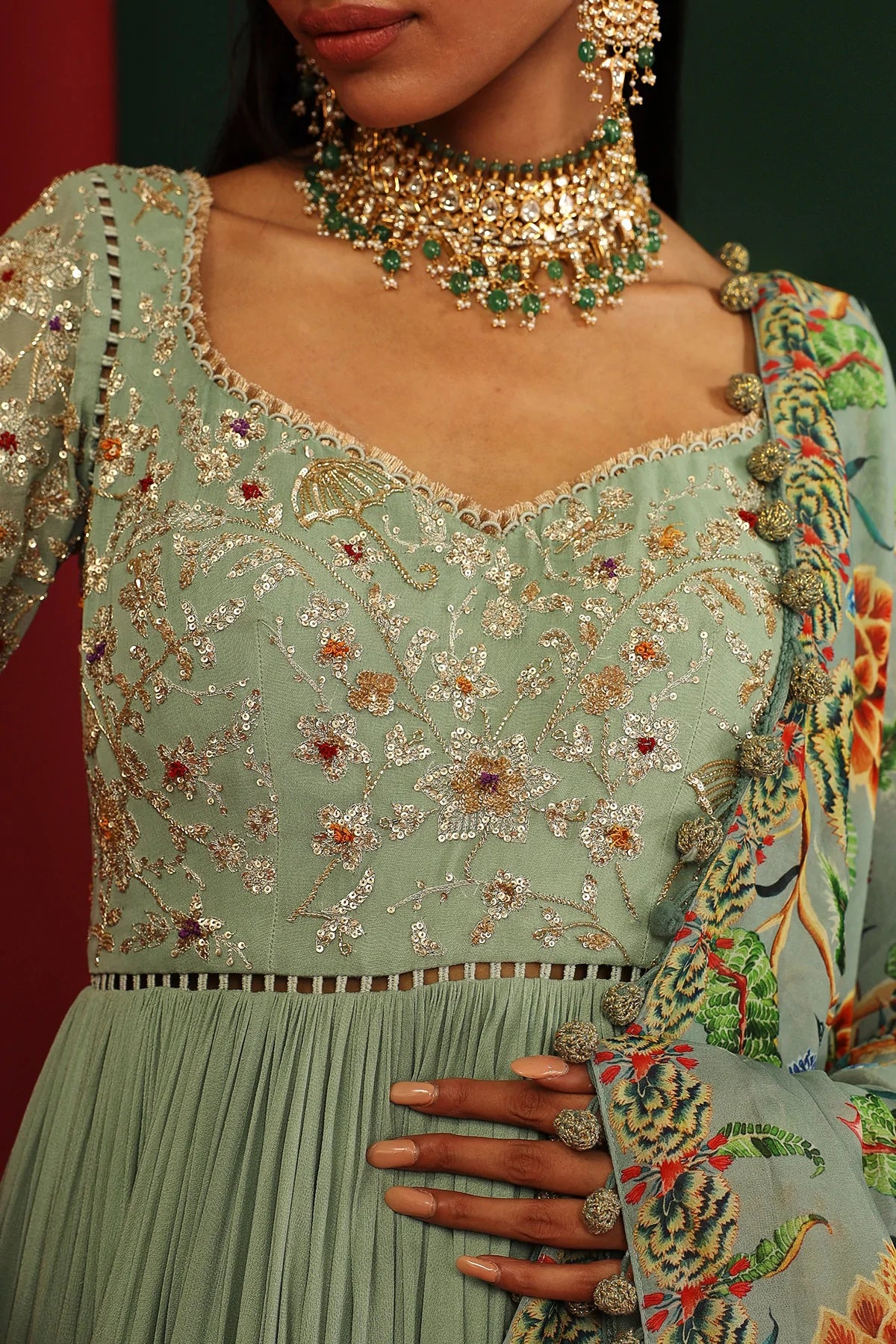 Urwa Jade Embroidered Anarkali - Image 7