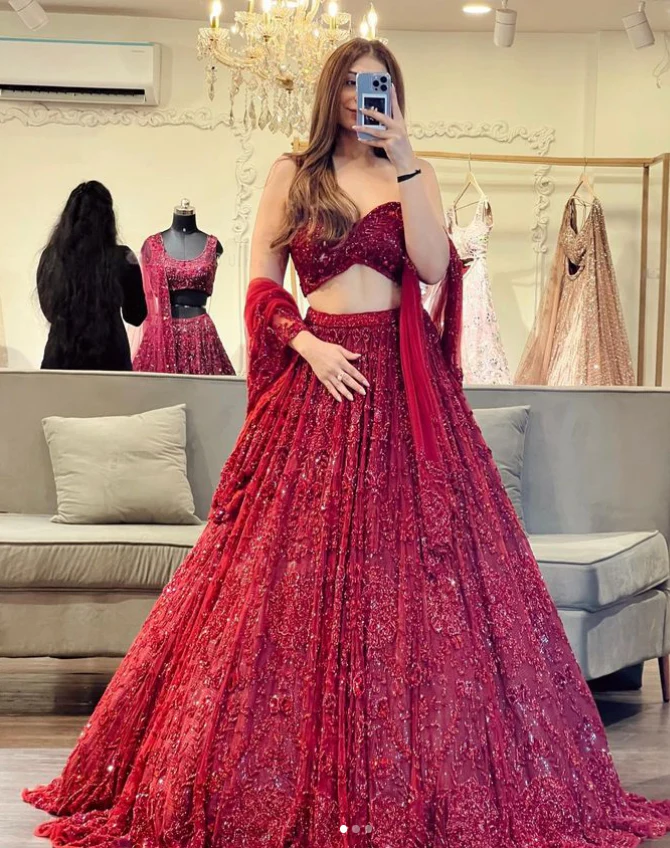 Valentine - Hand Embroidered Lehenga Set - Image 4