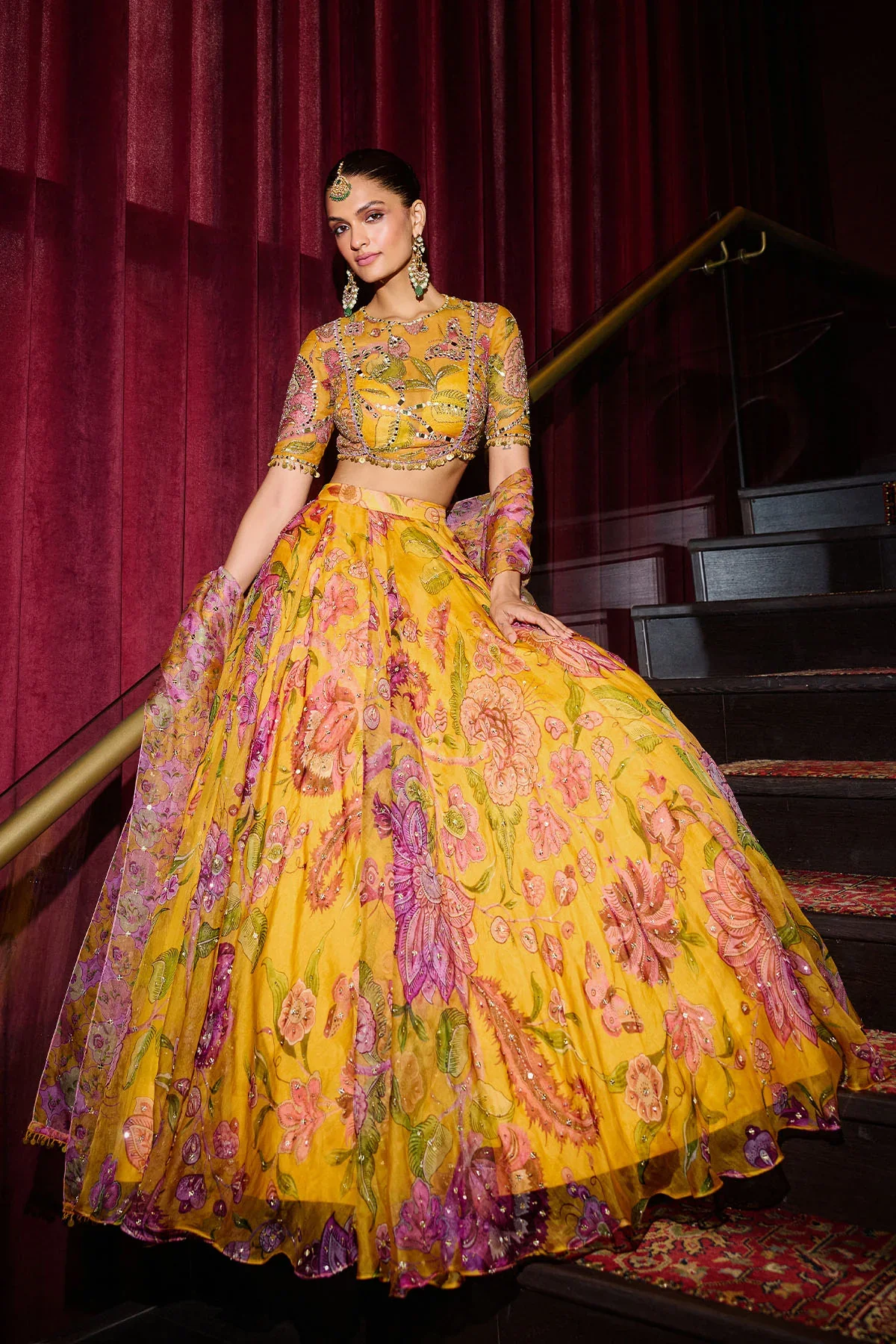 Wahida - Hand Embroidered Lehenga Set - Image 2