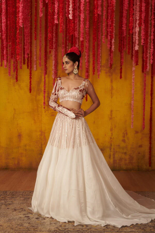 White Lehenga