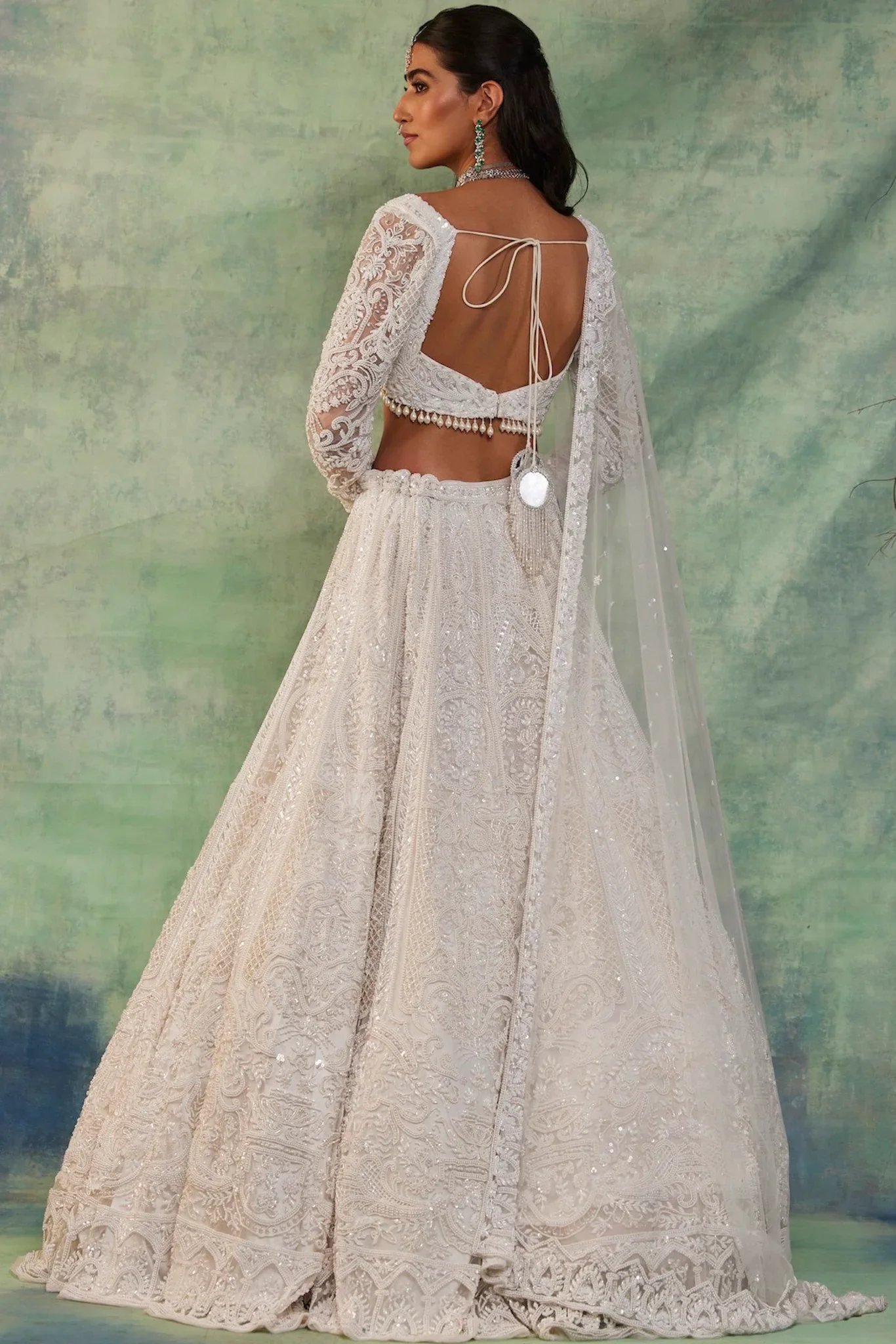 White Pearl Lehenga - Image 6