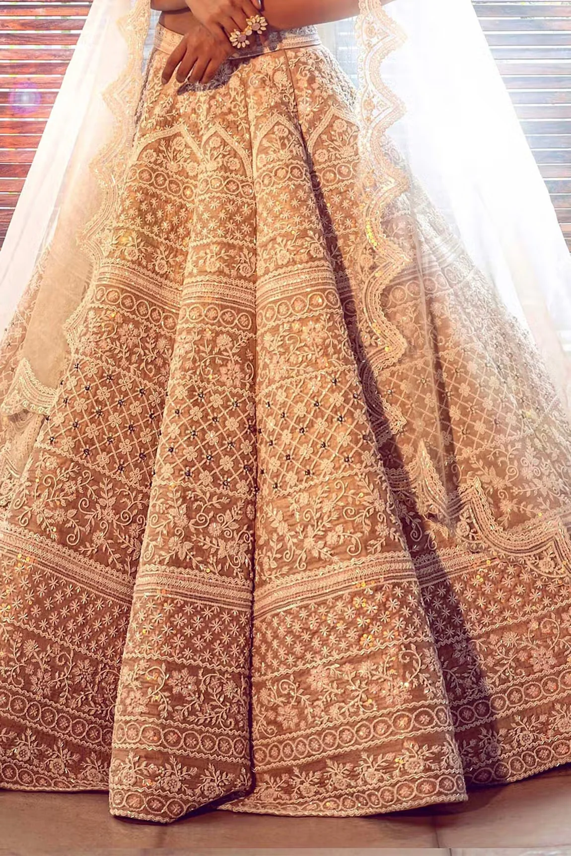 White Raw Silk Embroidered Lehenga Set - Image 4