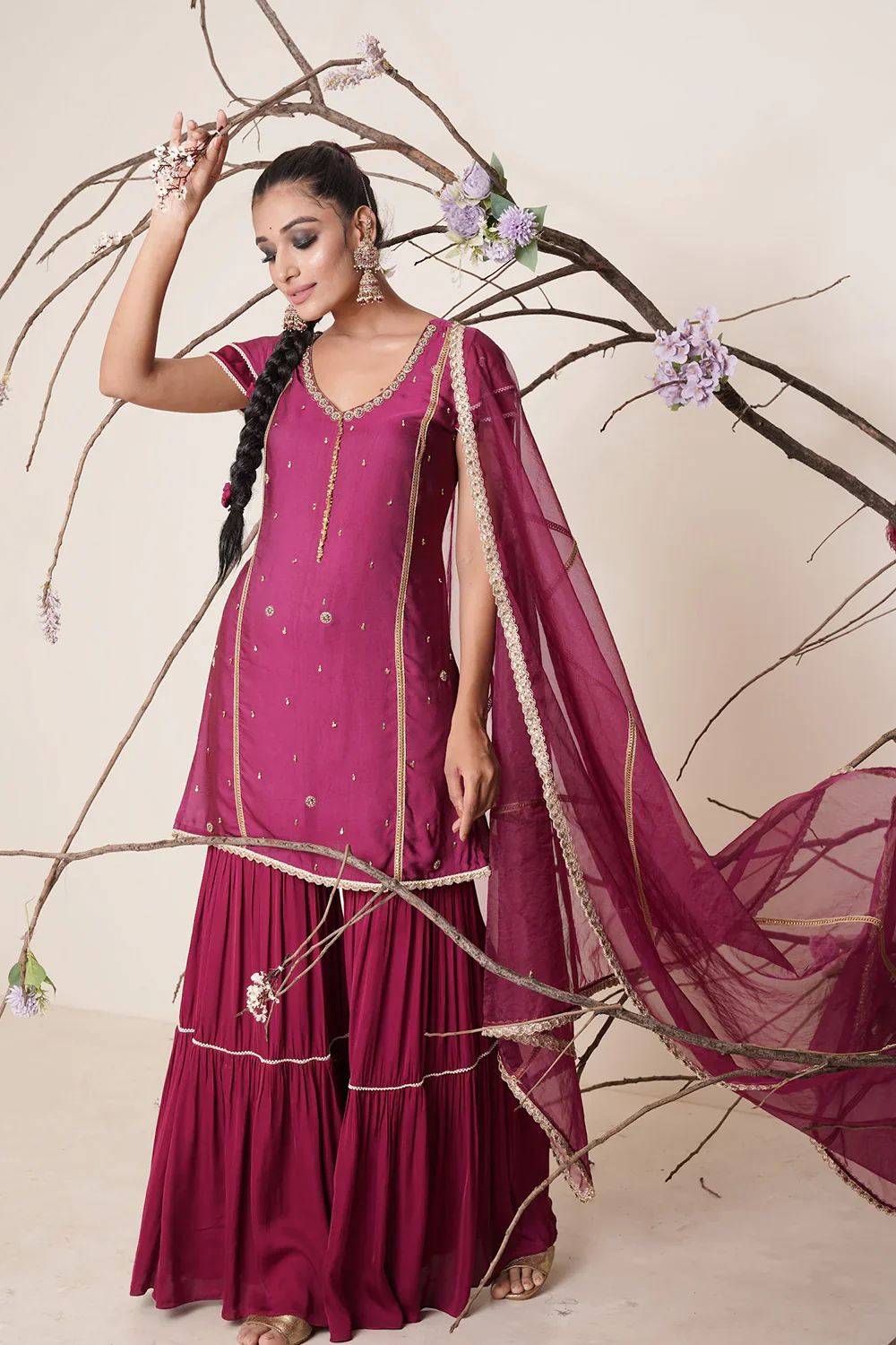 Wine Kurta Set - Image 4