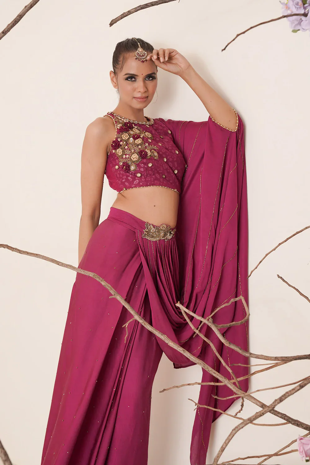 Wine Saree - Image 3