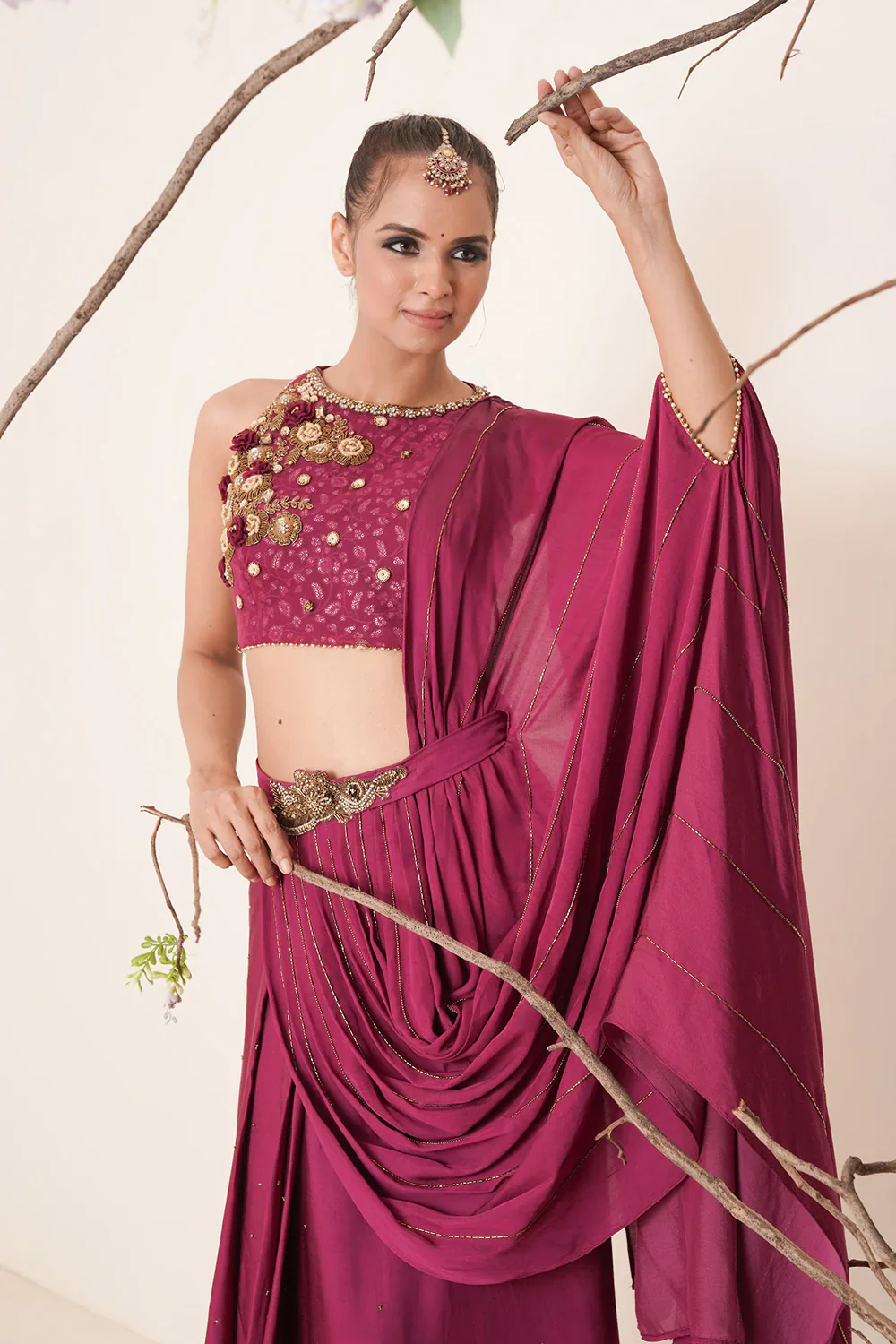 Wine Saree - Image 5