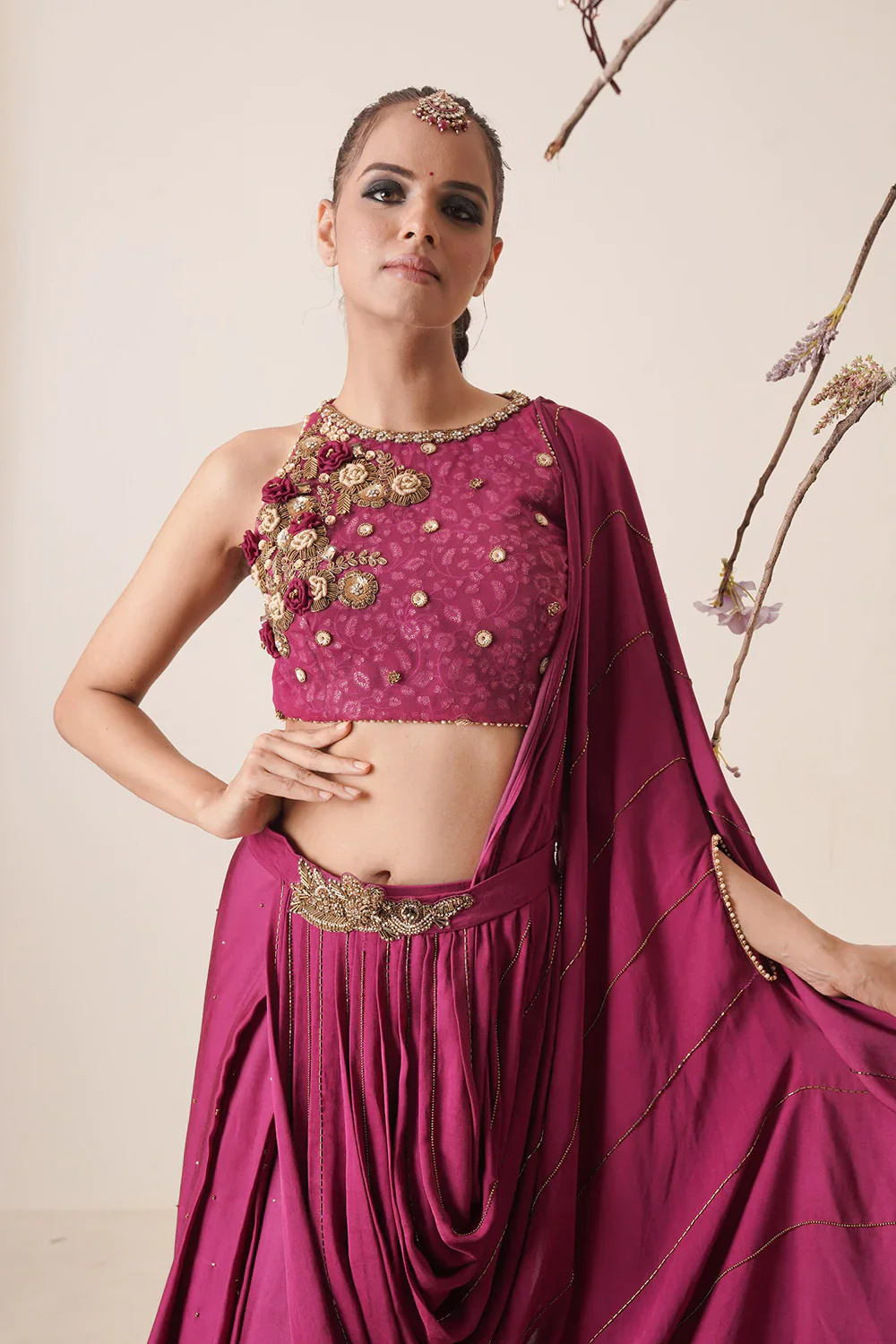 Wine Saree - Image 6
