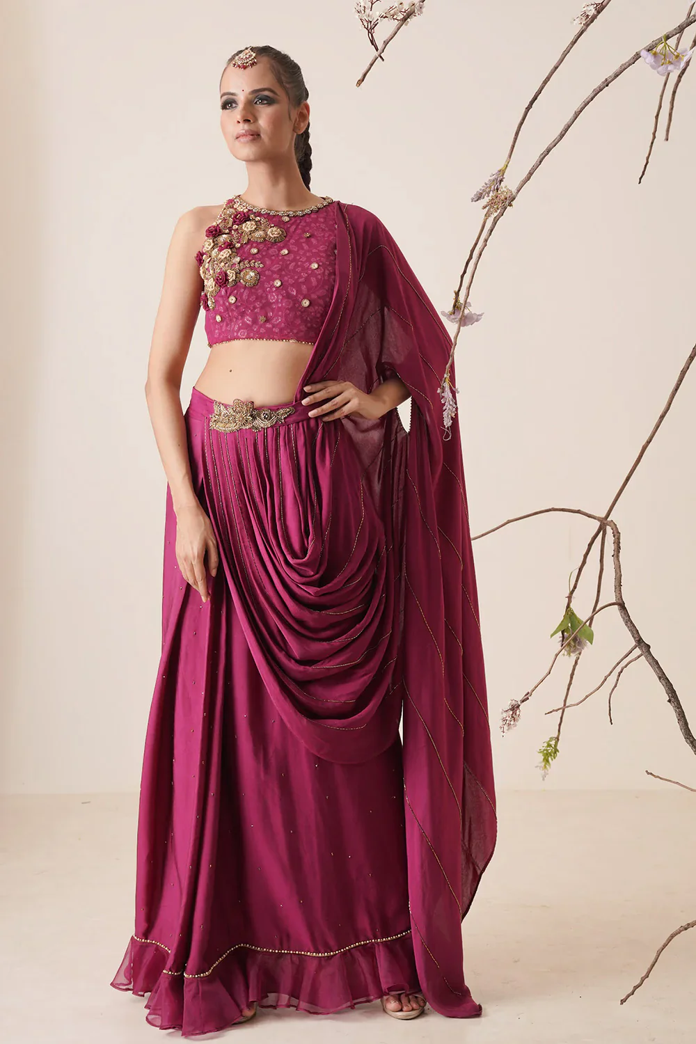 Wine Saree - Image 9