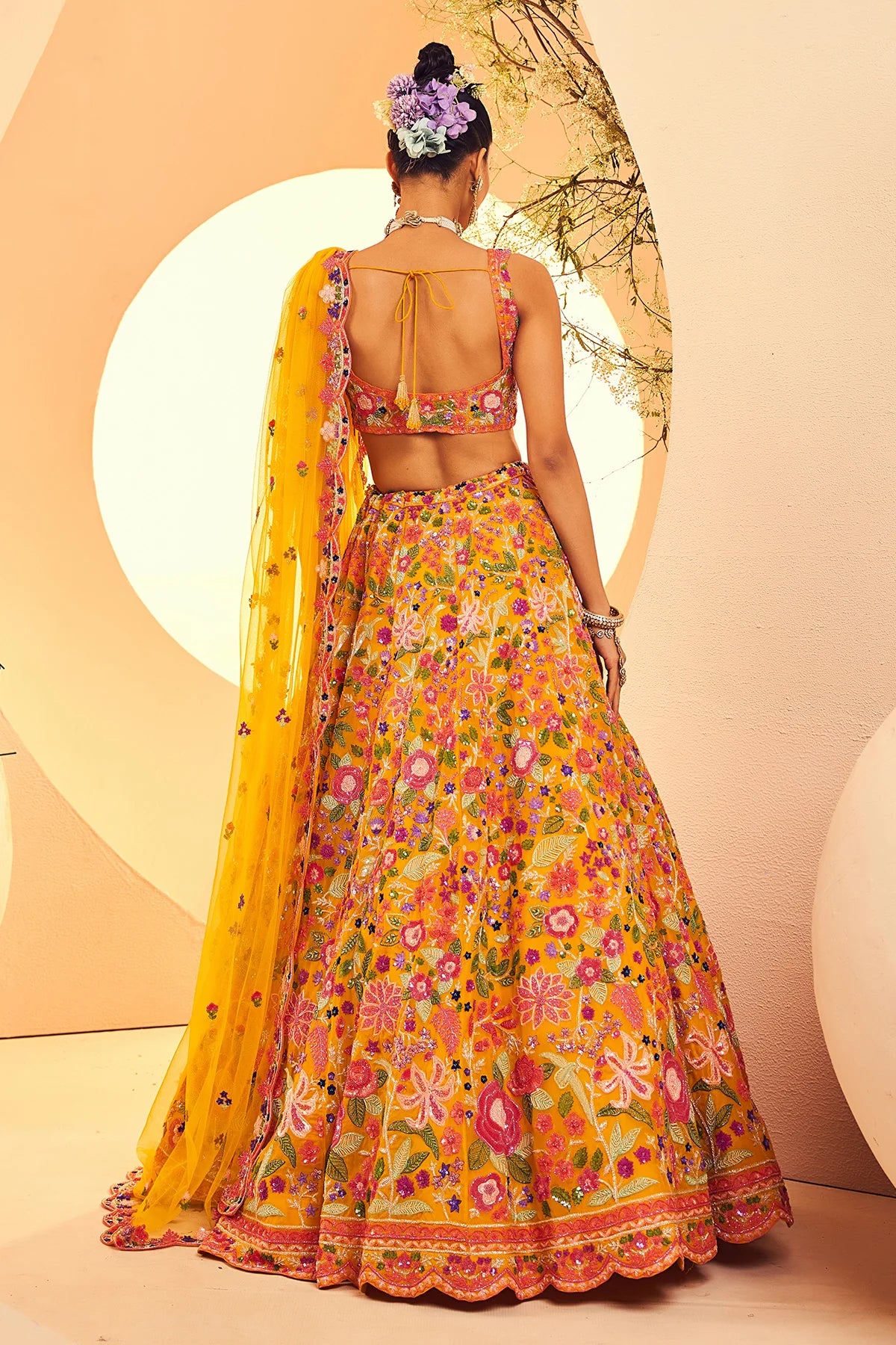 Yellow Multi Lehenga - Image 5