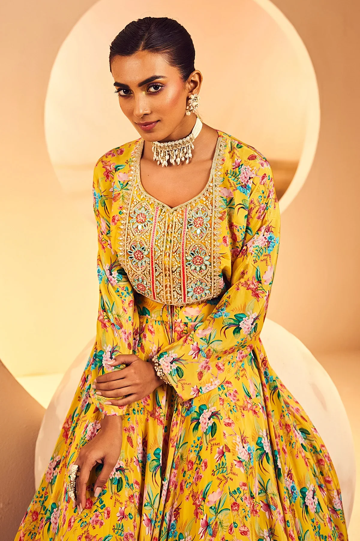 Yellow Rouching Top Skirt - Image 2