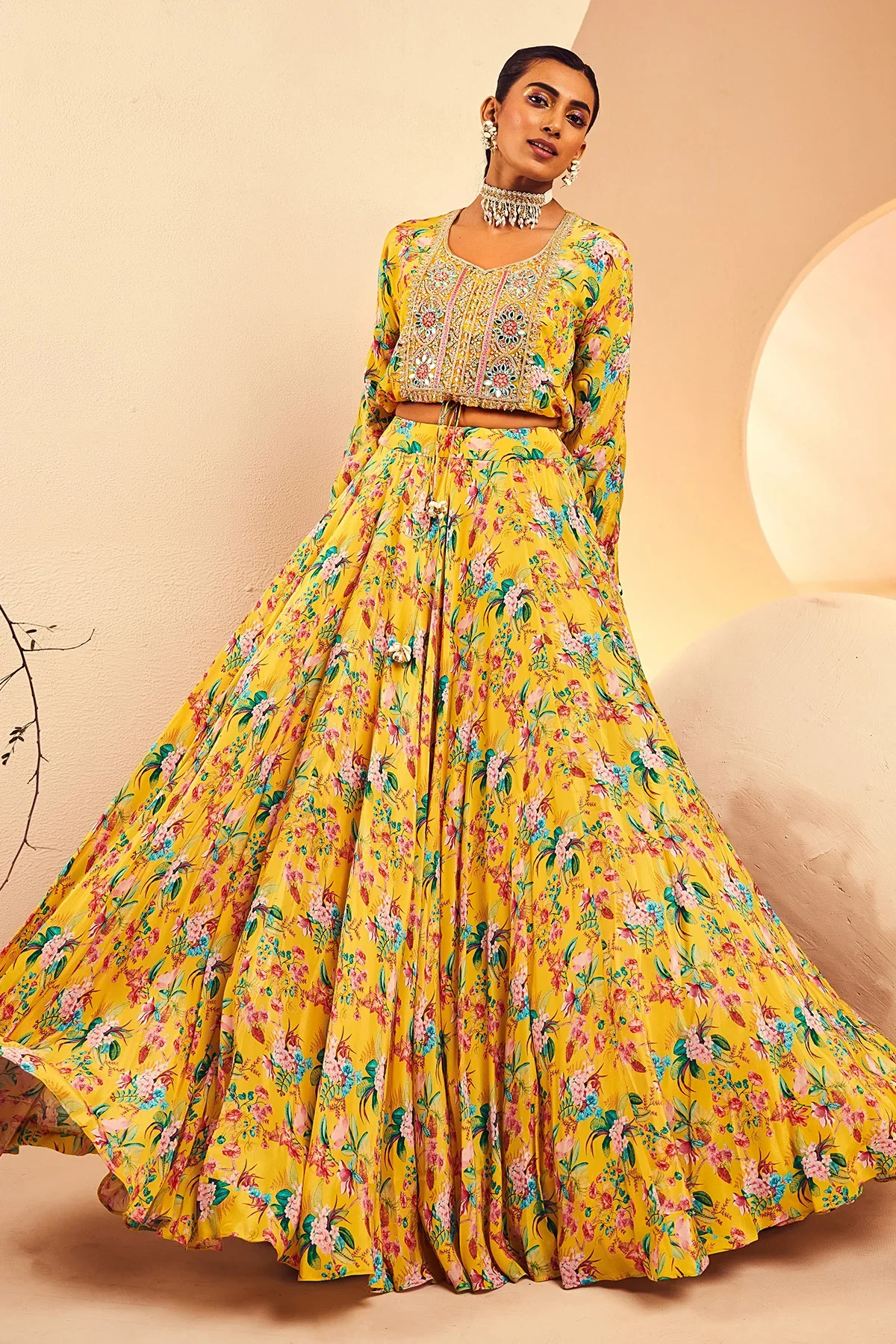 Yellow Rouching Top Skirt - Image 3