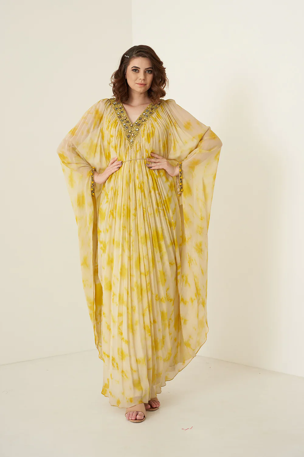 Yellow Tie And Dye Kaftan - Image 3