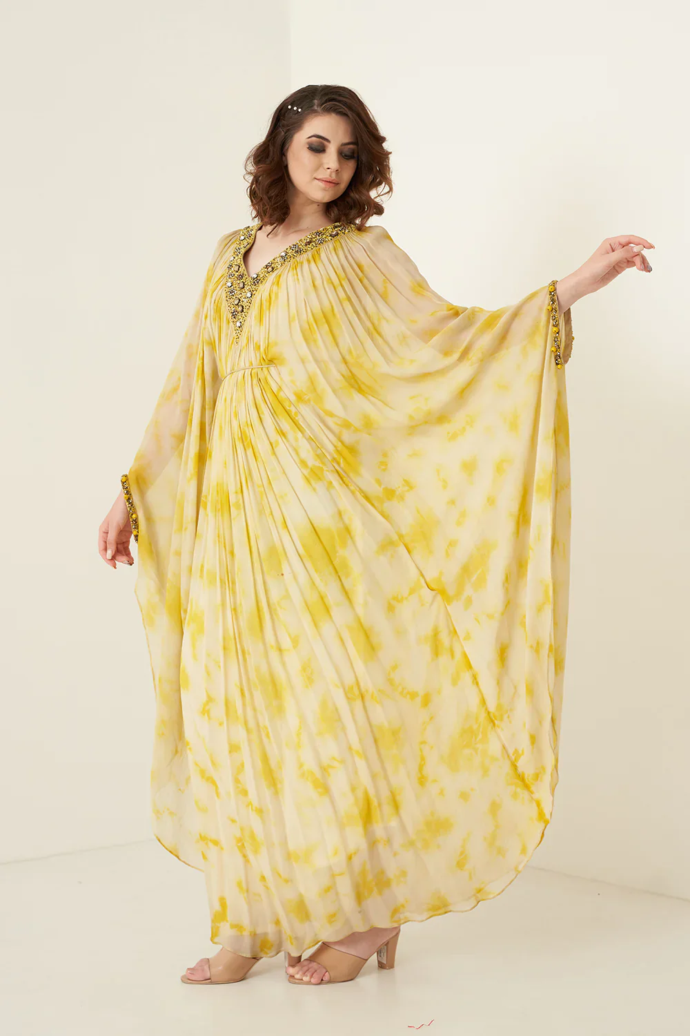 Yellow Tie And Dye Kaftan - Image 5
