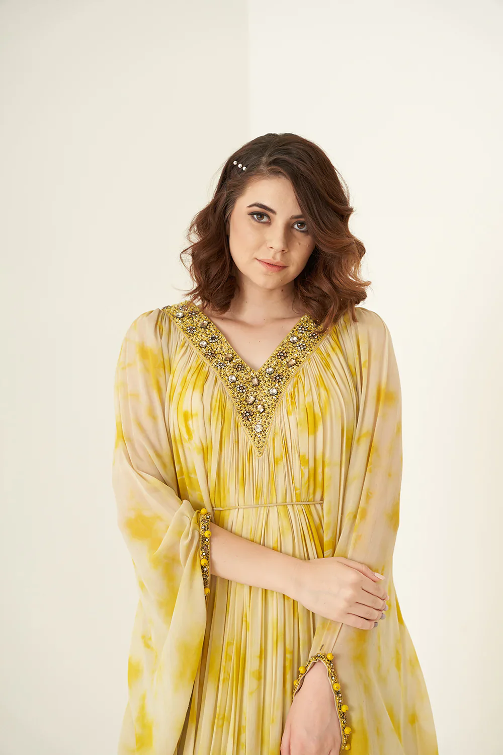 Yellow Tie And Dye Kaftan - Image 7