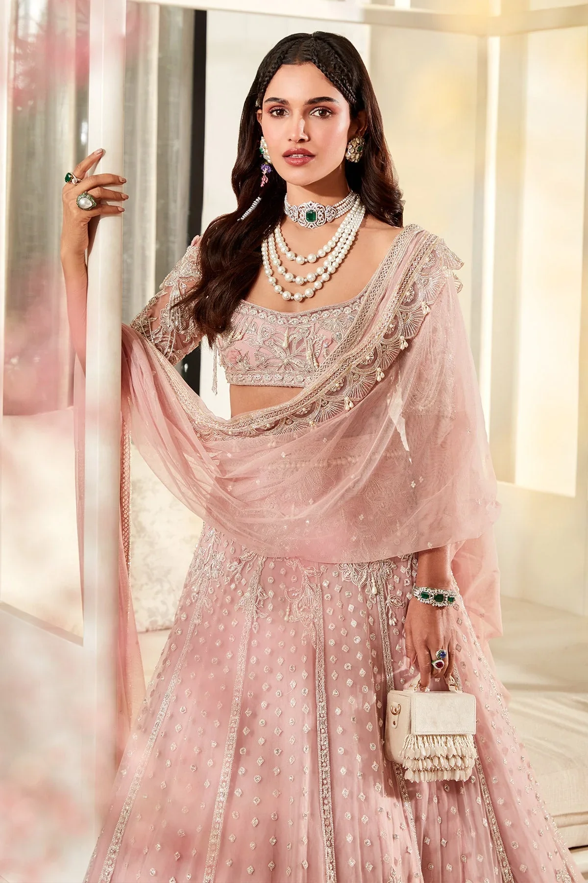 ZAHRA - Embroidered Net Lehenga - Image 2