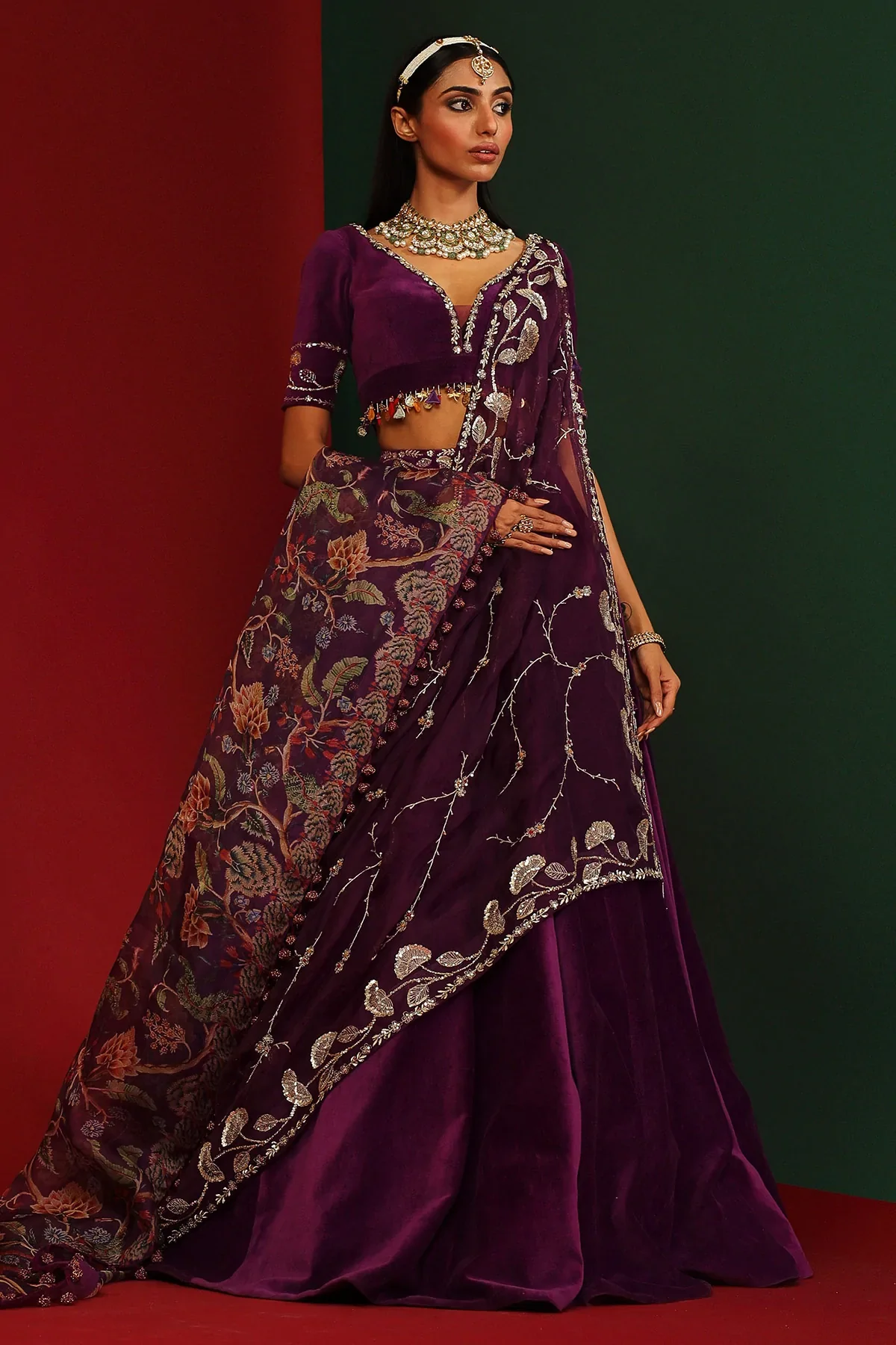 Ziva Grapevine Embroidered Lehenga - Image 3