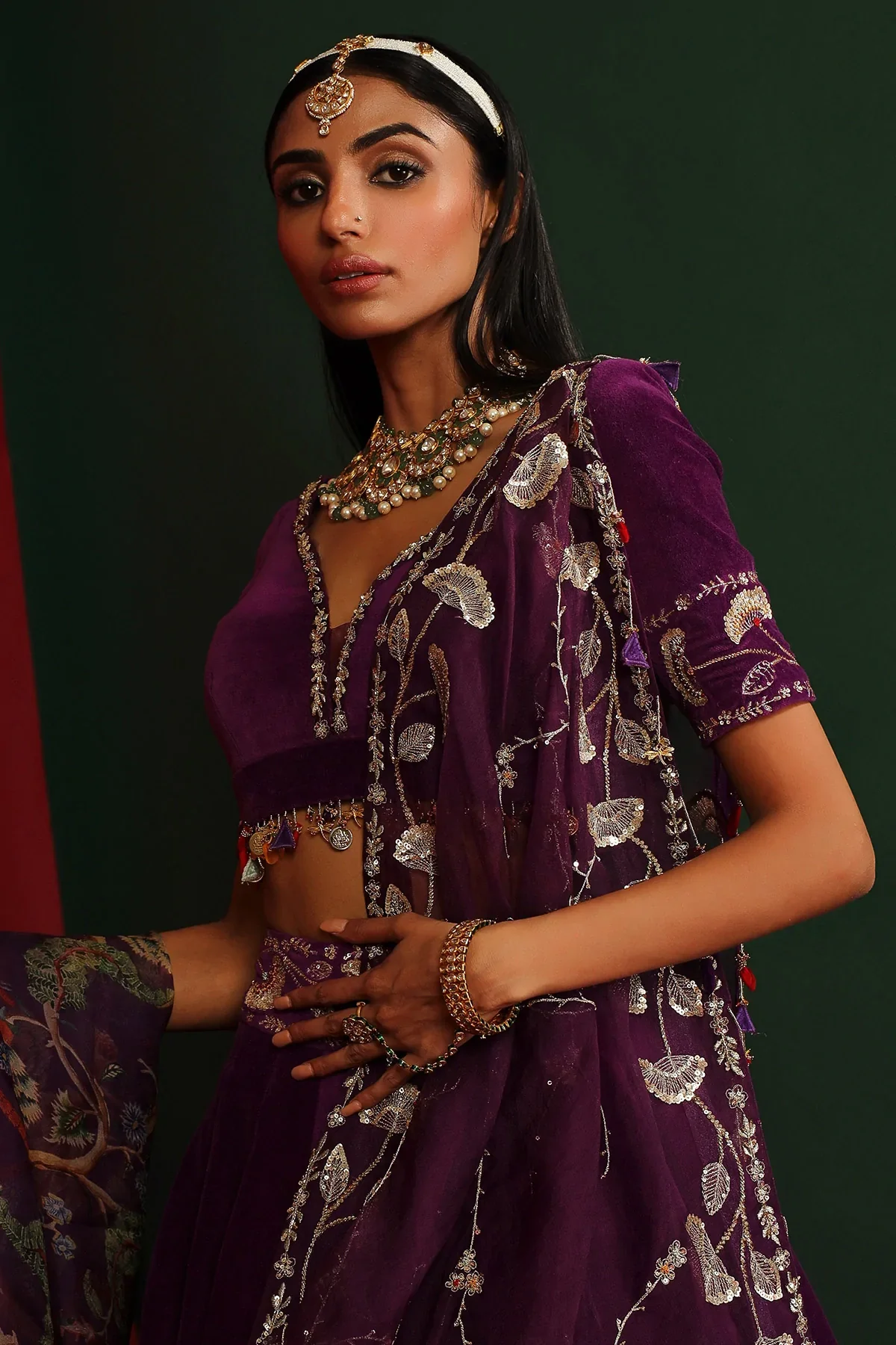 Ziva Grapevine Embroidered Lehenga - Image 4