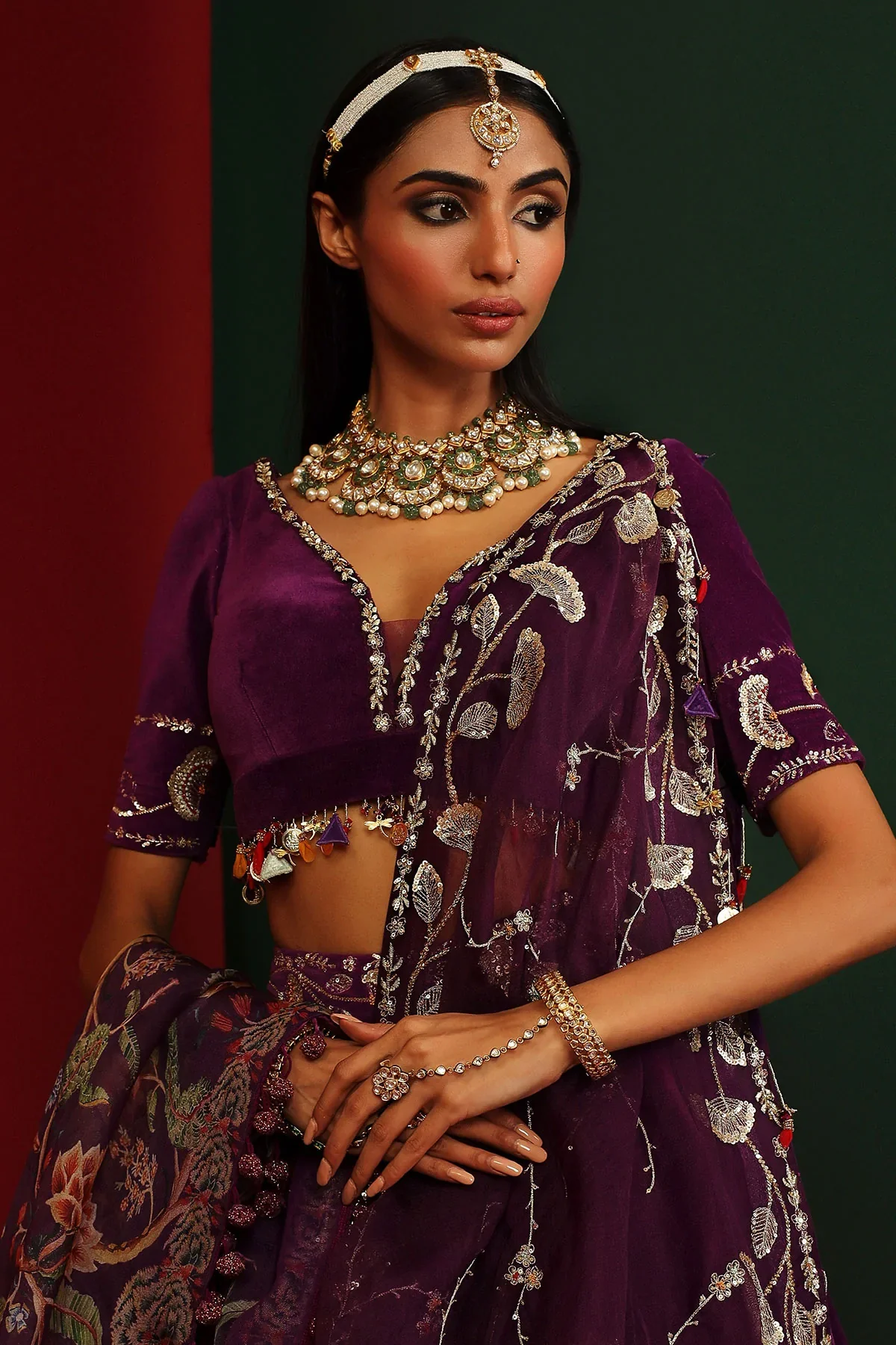 Ziva Grapevine Embroidered Lehenga - Image 5